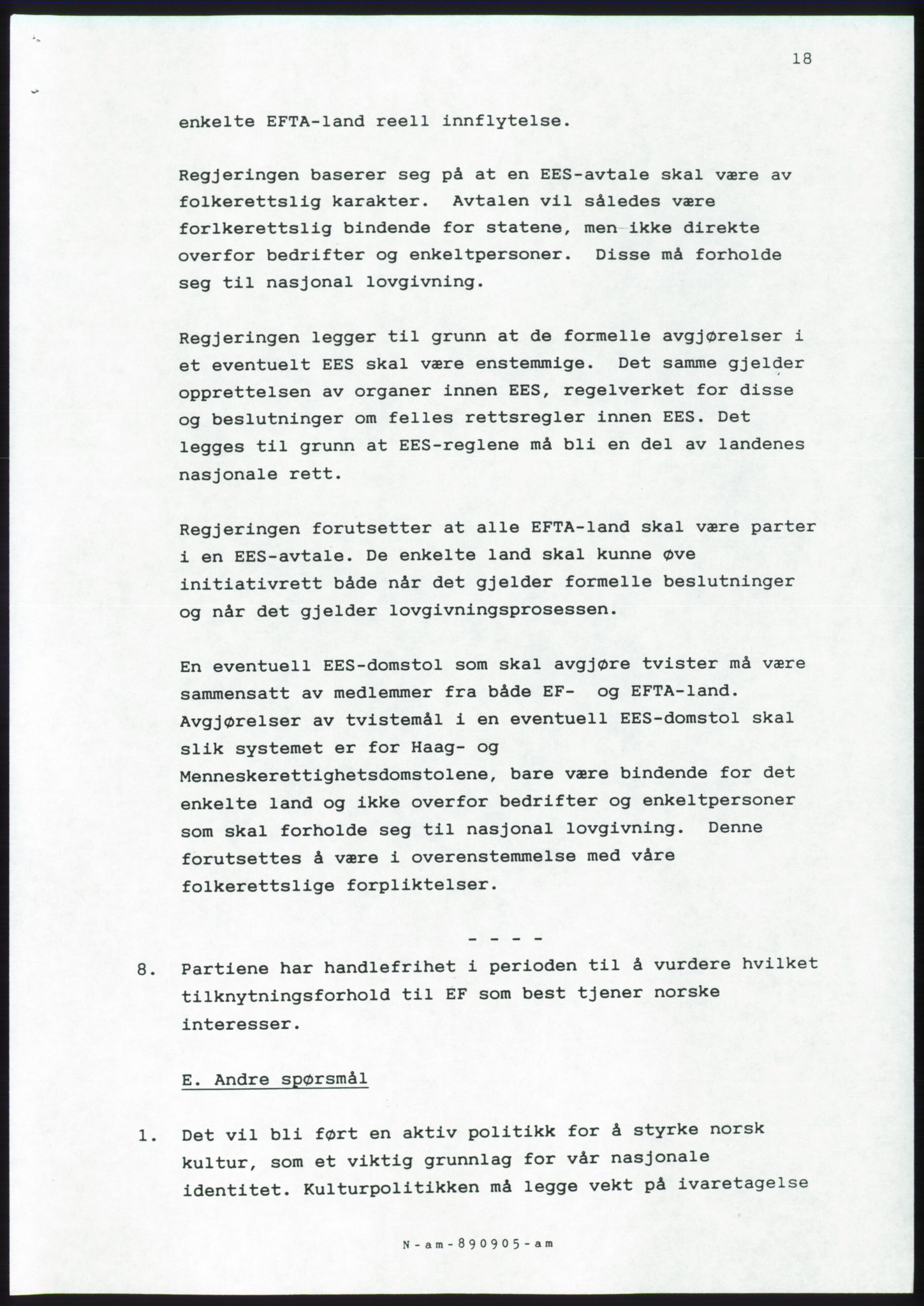 Forhandlingsmøtene 1989 mellom Høyre, KrF og Senterpartiet om dannelse av regjering, AV/RA-PA-0697/A/L0001: Forhandlingsprotokoll med vedlegg, 1989, p. 469