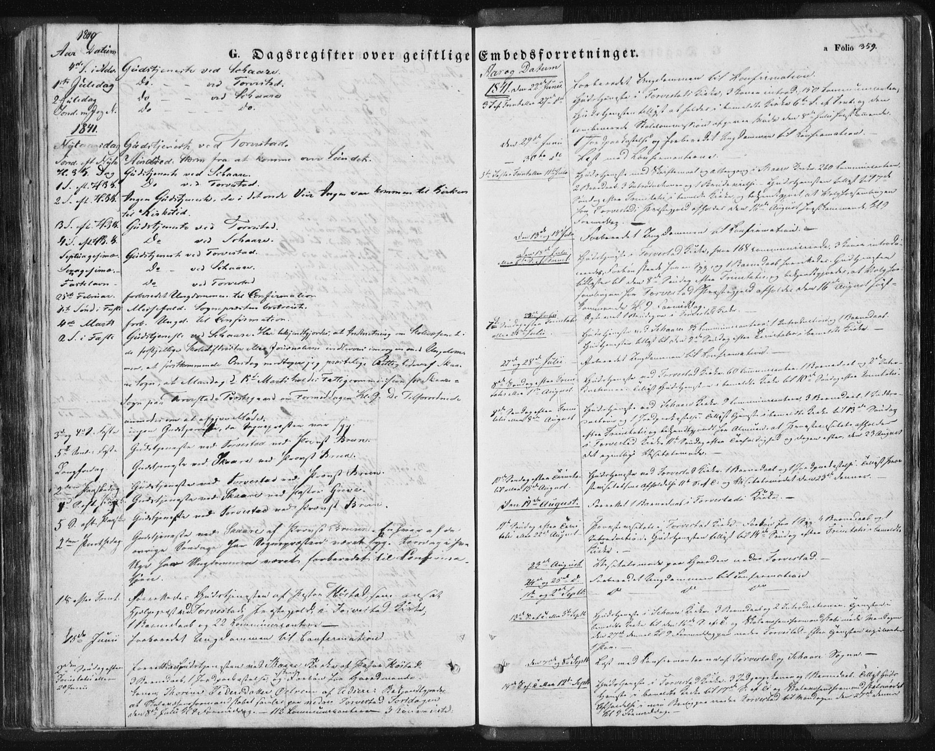 Torvastad sokneprestkontor, SAST/A -101857/H/Ha/Haa/L0006: Parish register (official) no. A 6, 1836-1847, p. 359