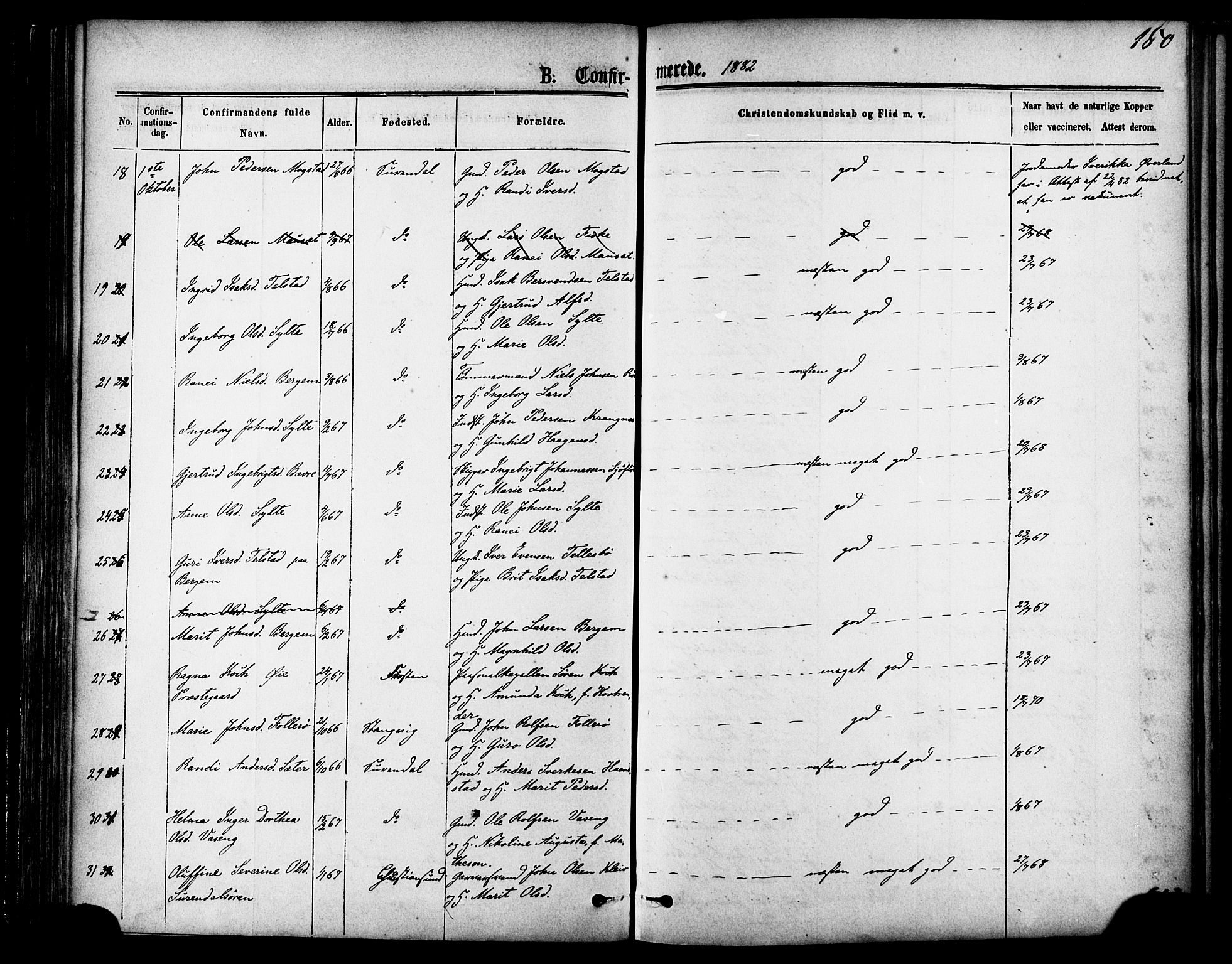 Ministerialprotokoller, klokkerbøker og fødselsregistre - Møre og Romsdal, AV/SAT-A-1454/595/L1046: Parish register (official) no. 595A08, 1874-1884, p. 150