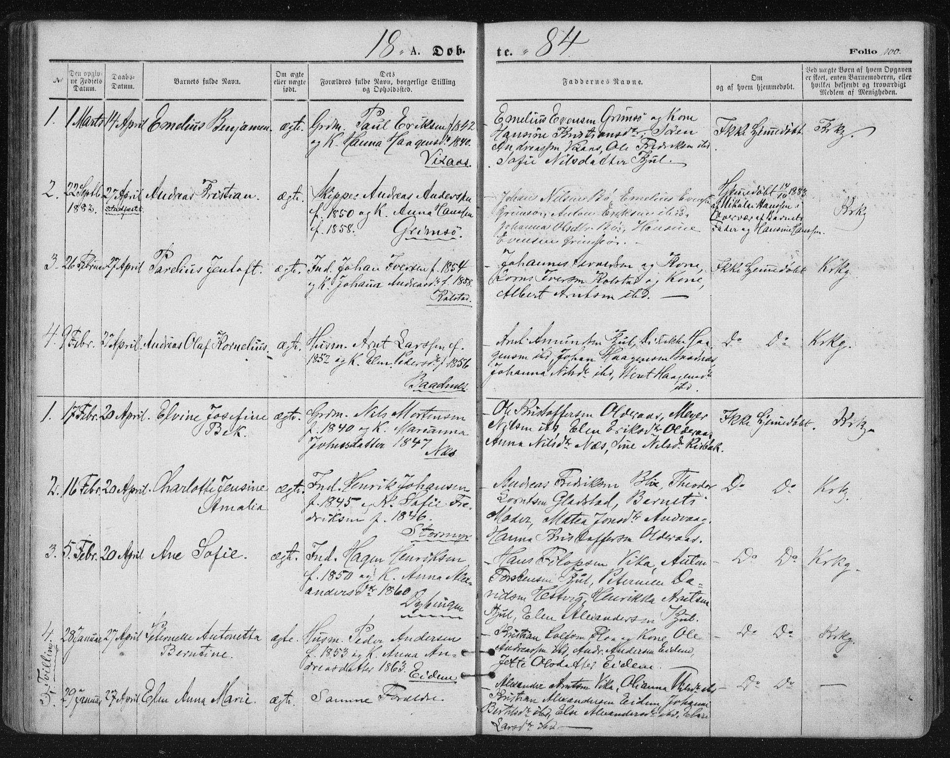 Ministerialprotokoller, klokkerbøker og fødselsregistre - Nordland, SAT/A-1459/816/L0241: Parish register (official) no. 816A07, 1870-1885, p. 100
