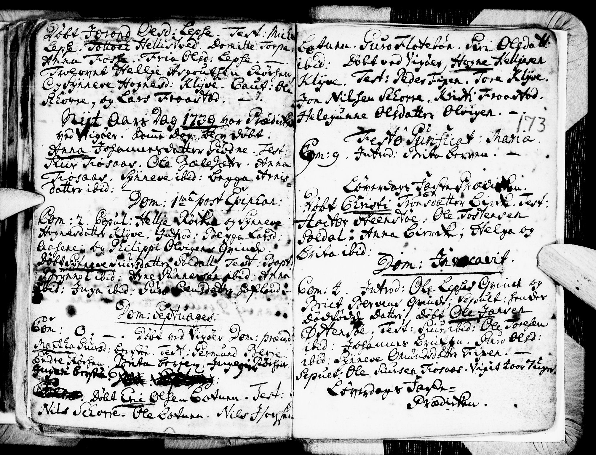 Kvam sokneprestembete, SAB/A-76201/H/Haa: Parish register (official) no. A 1, 1690-1741, p. 173