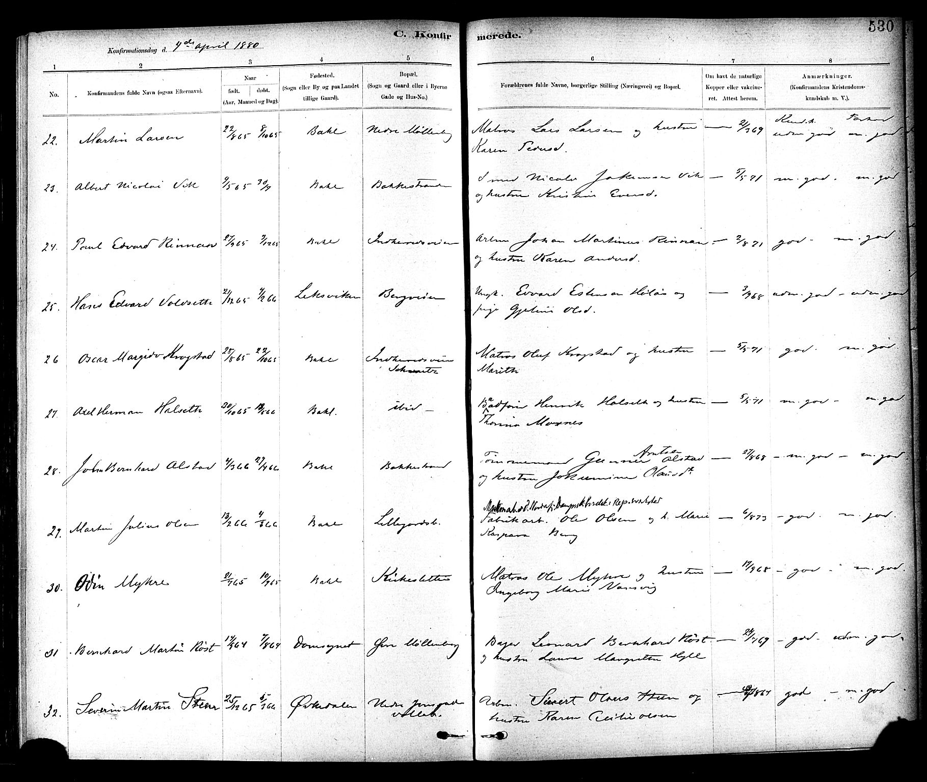 Ministerialprotokoller, klokkerbøker og fødselsregistre - Sør-Trøndelag, AV/SAT-A-1456/604/L0188: Parish register (official) no. 604A09, 1878-1892, p. 530