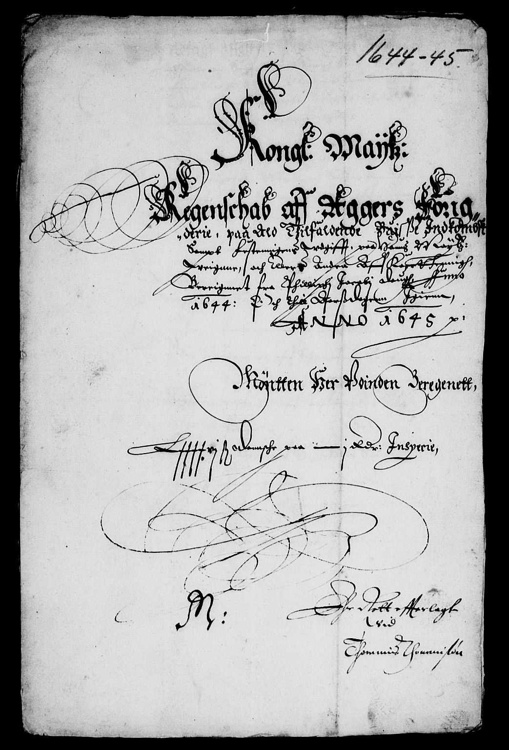 Rentekammeret inntil 1814, Reviderte regnskaper, Lensregnskaper, AV/RA-EA-5023/R/Rb/Rba/L0180: Akershus len, 1644-1645