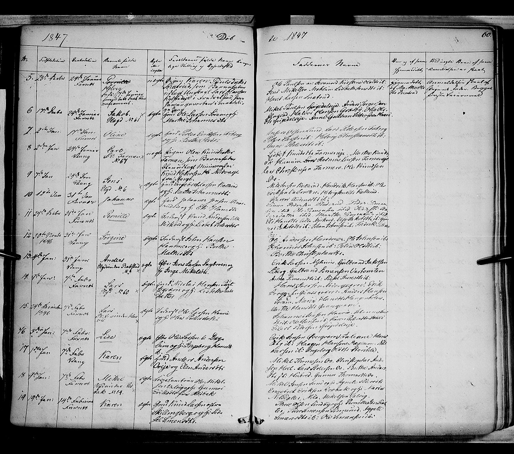 Vang prestekontor, Hedmark, AV/SAH-PREST-008/H/Ha/Haa/L0010: Parish register (official) no. 10, 1841-1855, p. 60