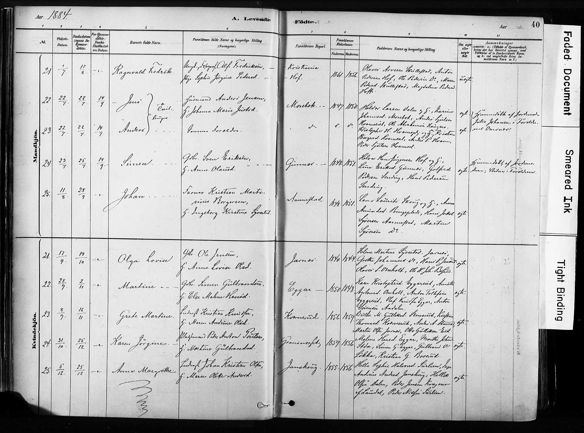 Sandsvær kirkebøker, SAKO/A-244/F/Fb/L0001: Parish register (official) no. II 1, 1878-1906, p. 40