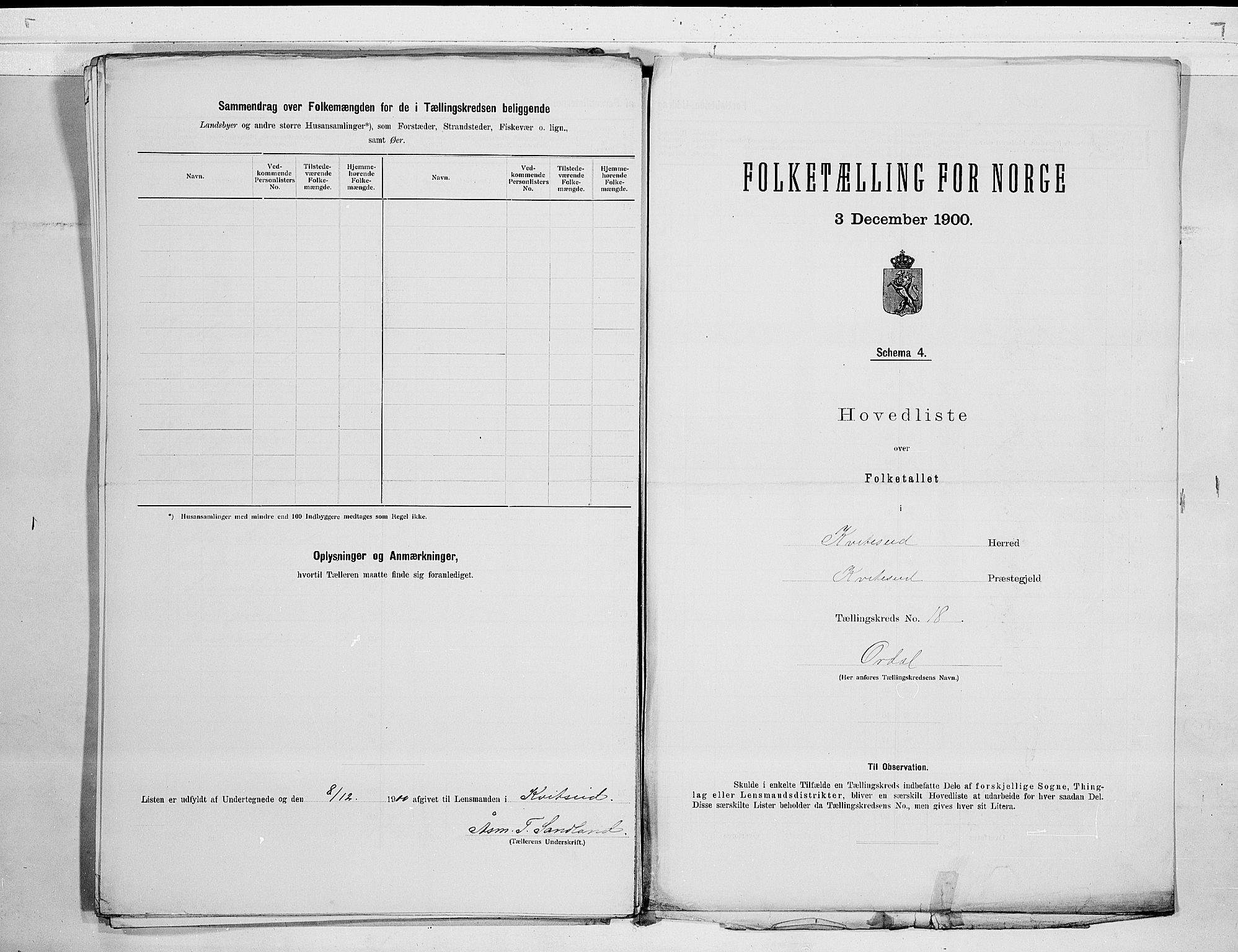 SAKO, 1900 census for Kviteseid, 1900, p. 36