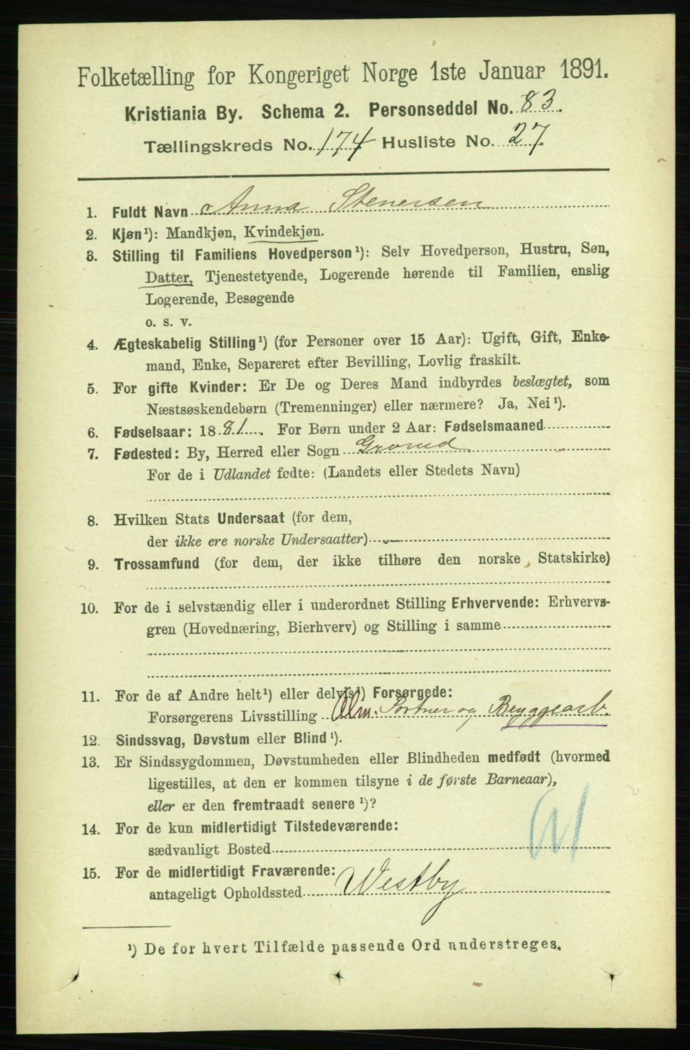 RA, 1891 census for 0301 Kristiania, 1891, p. 104655