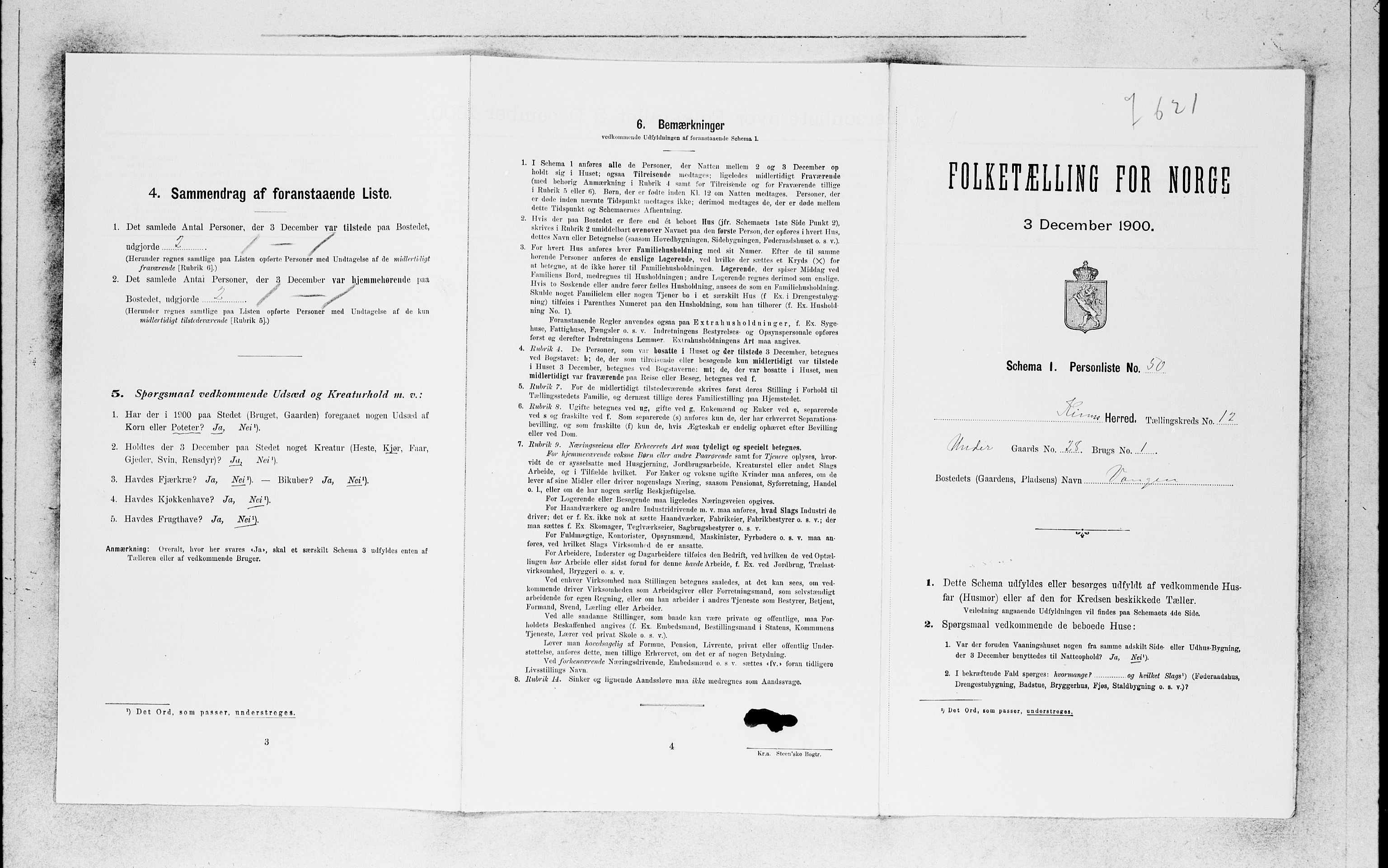 SAB, 1900 census for Kinn, 1900, p. 1431