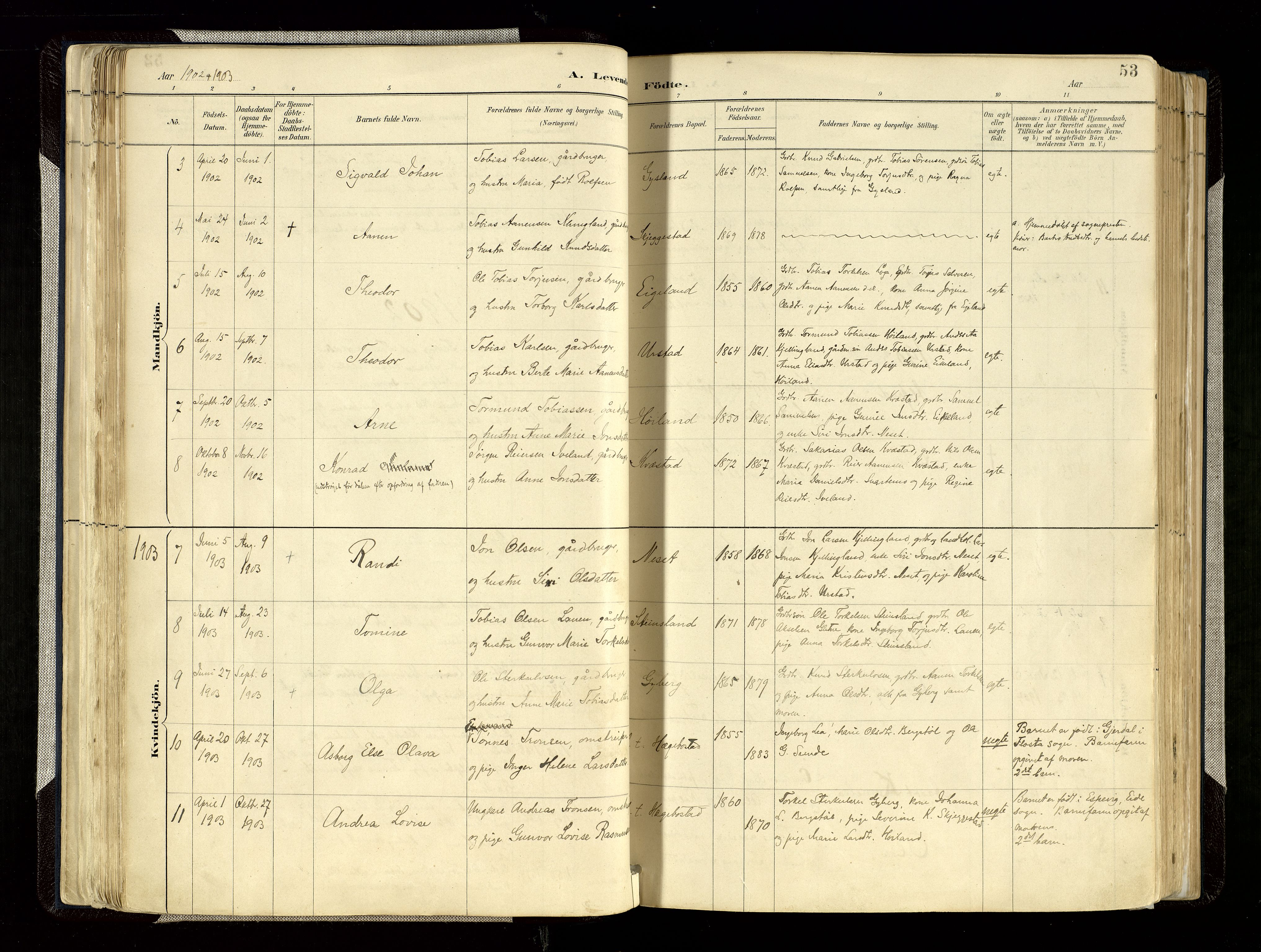 Hægebostad sokneprestkontor, AV/SAK-1111-0024/F/Fa/Faa/L0006: Parish register (official) no. A 6, 1887-1929, p. 53