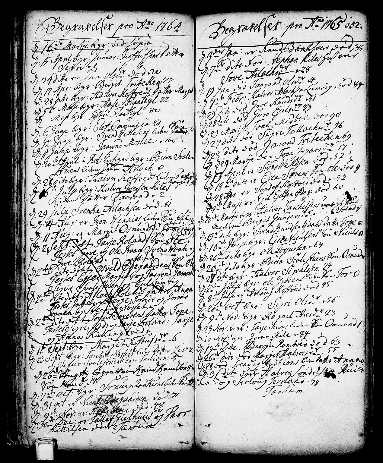Vinje kirkebøker, SAKO/A-312/F/Fa/L0001: Parish register (official) no. I 1, 1717-1766, p. 152