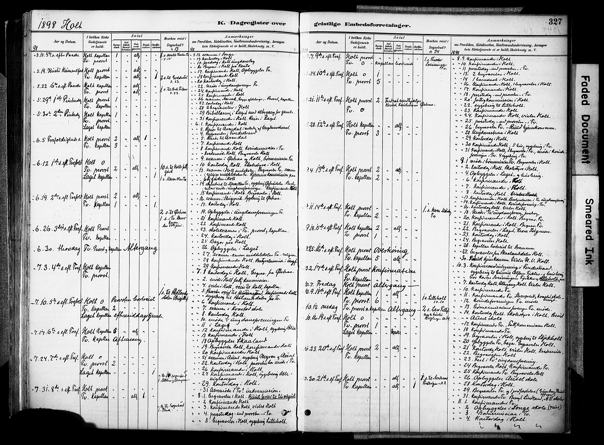 Holt sokneprestkontor, AV/SAK-1111-0021/F/Fa/L0012: Parish register (official) no. A 12, 1885-1907, p. 327