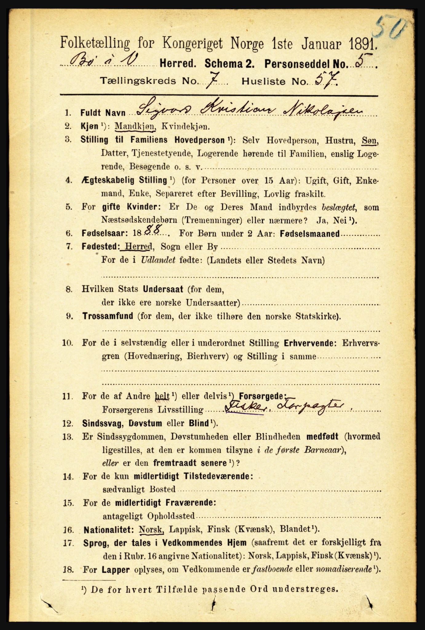RA, 1891 census for 1867 Bø, 1891, p. 2912