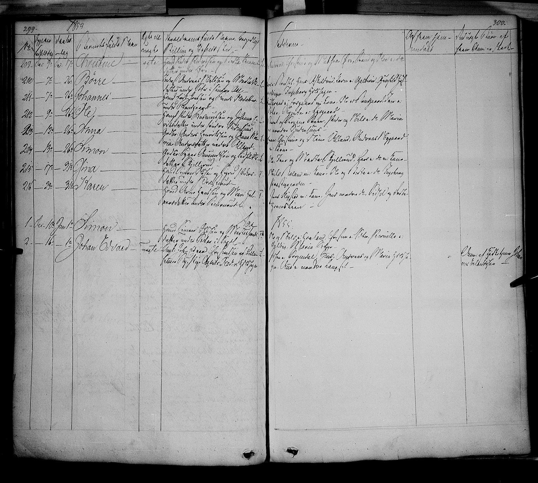 Fåberg prestekontor, SAH/PREST-086/H/Ha/Haa/L0005: Parish register (official) no. 5, 1836-1854, p. 299-300