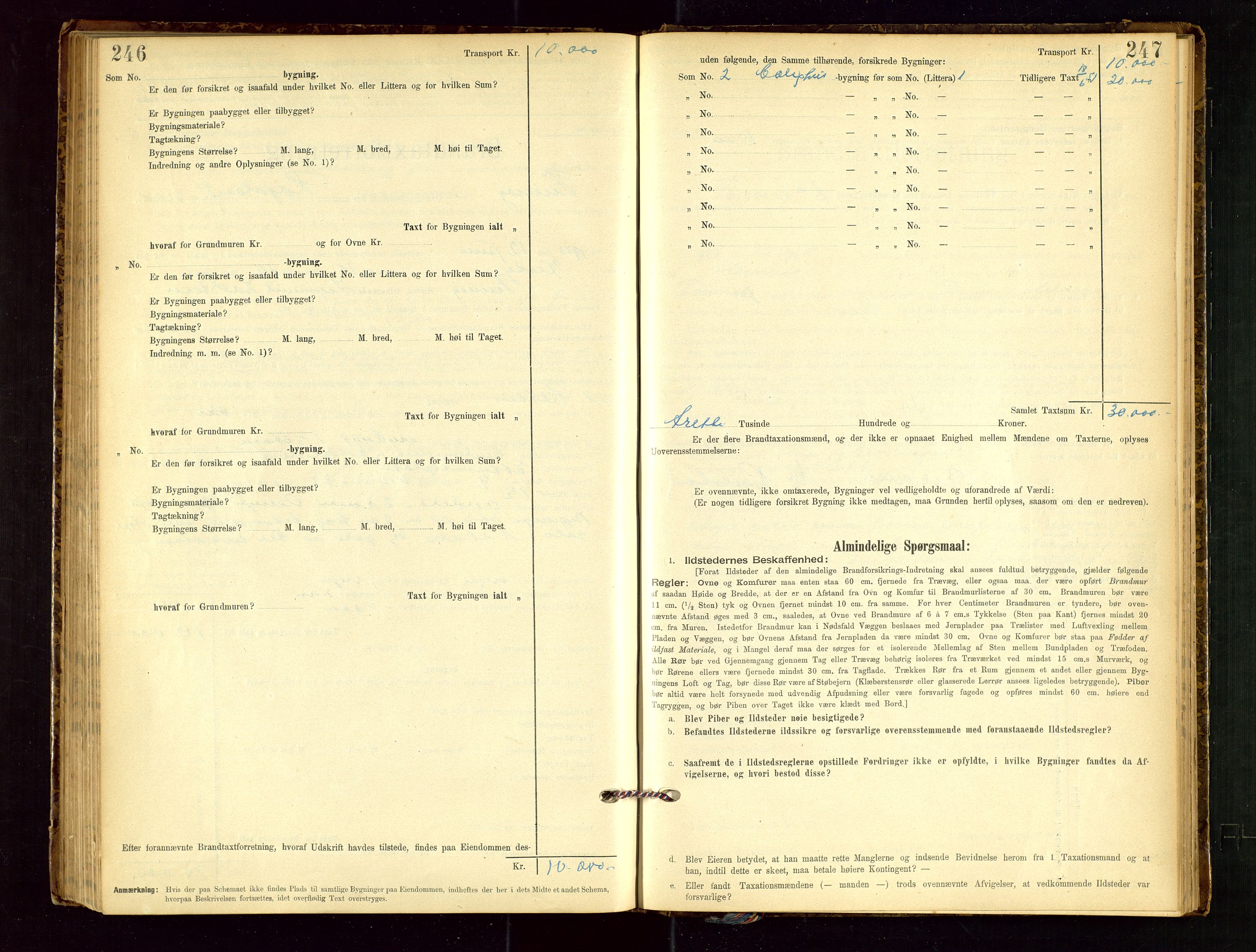 Finnøy lensmannskontor, AV/SAST-A-100442/Goa/L0003: Branntakstprotokoll - skjemaprotokoll, 1896-1954, p. 246-247