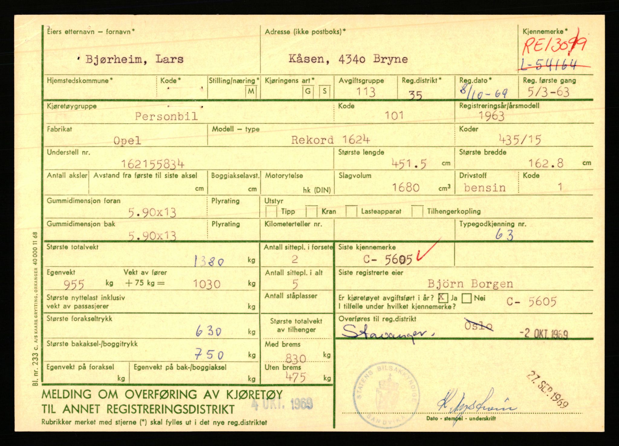 Stavanger trafikkstasjon, AV/SAST-A-101942/0/F/L0053: L-52900 - L-54199, 1930-1971, p. 2793