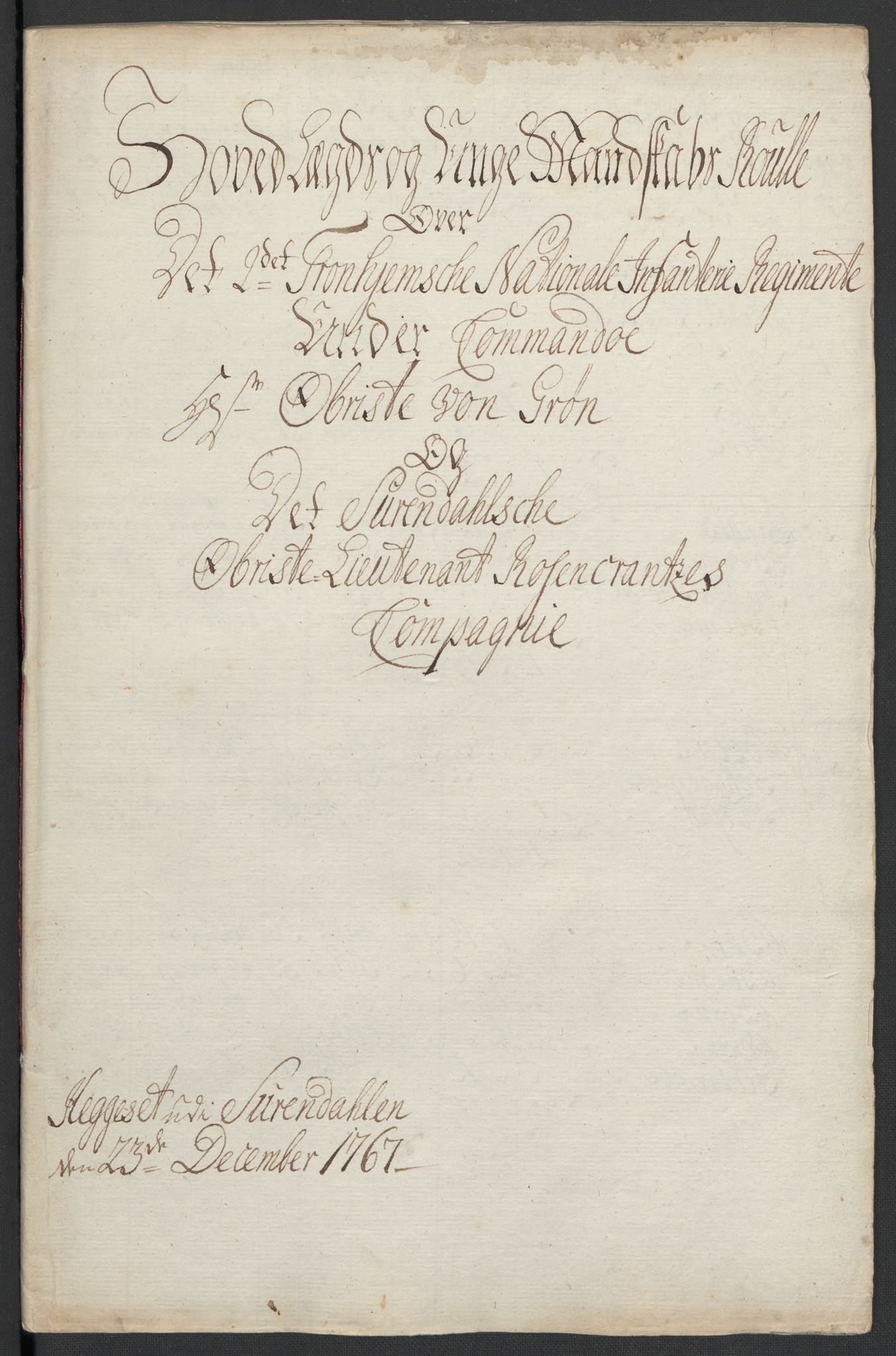 Kommanderende general (KG I) med Det norske krigsdirektorium, RA/EA-5419/E/Ea/L0513: 2. Trondheimske regiment, 1765-1767, p. 370
