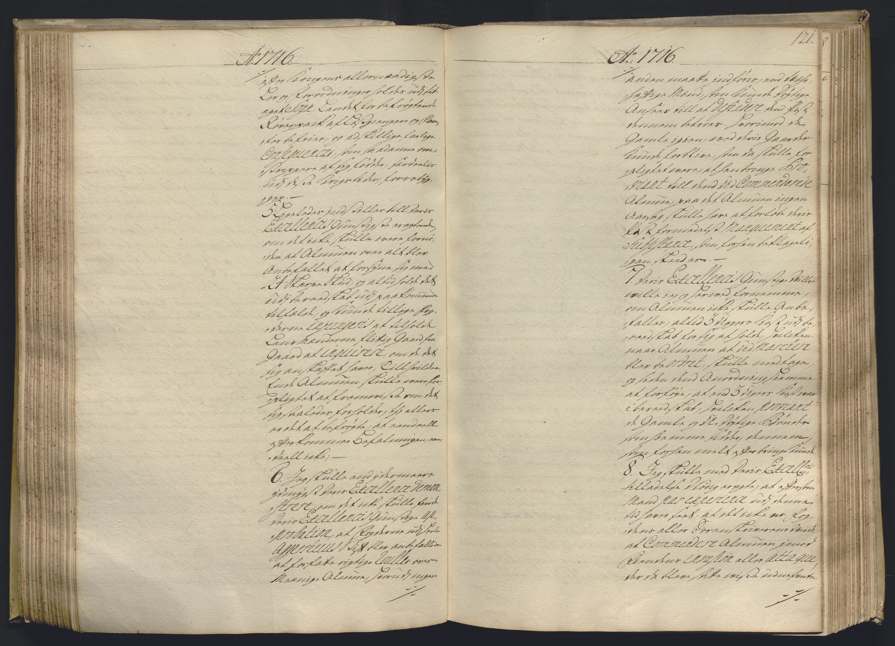 Kristiania stiftamt, AV/SAO-A-10386/B/Ba/L0004: Kopibok, 1715-1717, p. 120b-121a