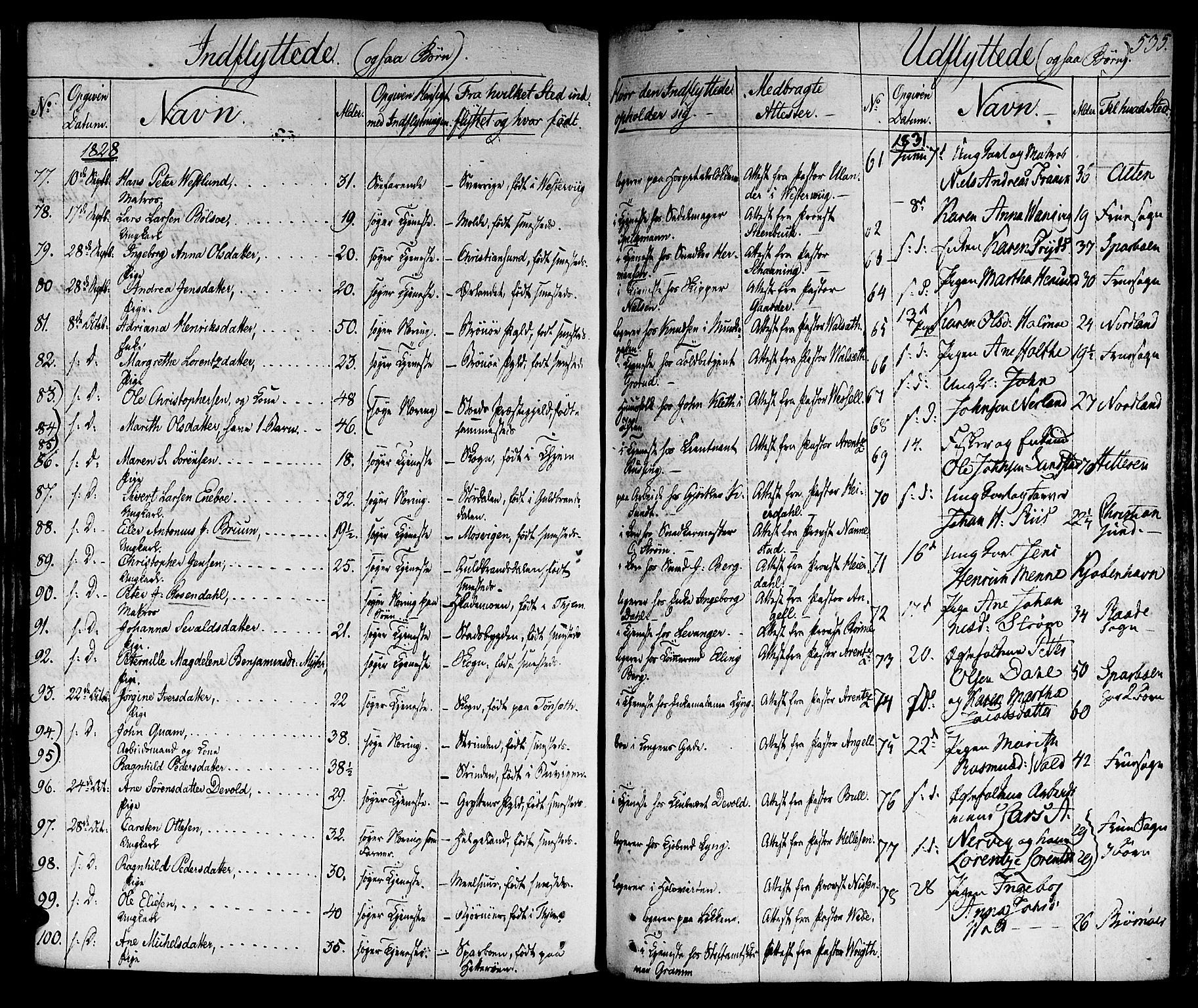 Ministerialprotokoller, klokkerbøker og fødselsregistre - Sør-Trøndelag, SAT/A-1456/601/L0045: Parish register (official) no. 601A13, 1821-1831, p. 535