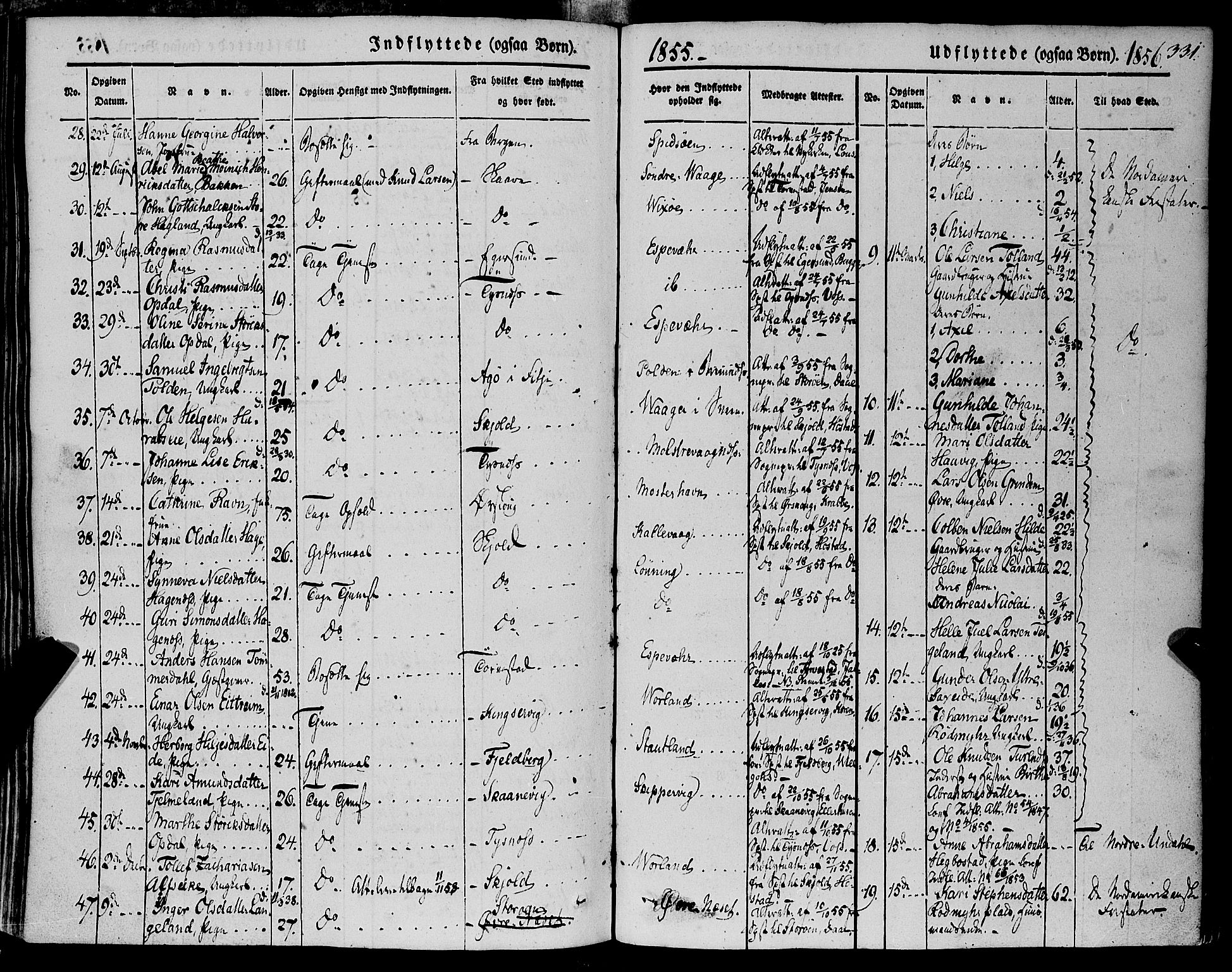 Finnås sokneprestembete, SAB/A-99925/H/Ha/Haa/Haaa/L0007: Parish register (official) no. A 7, 1850-1862, p. 331