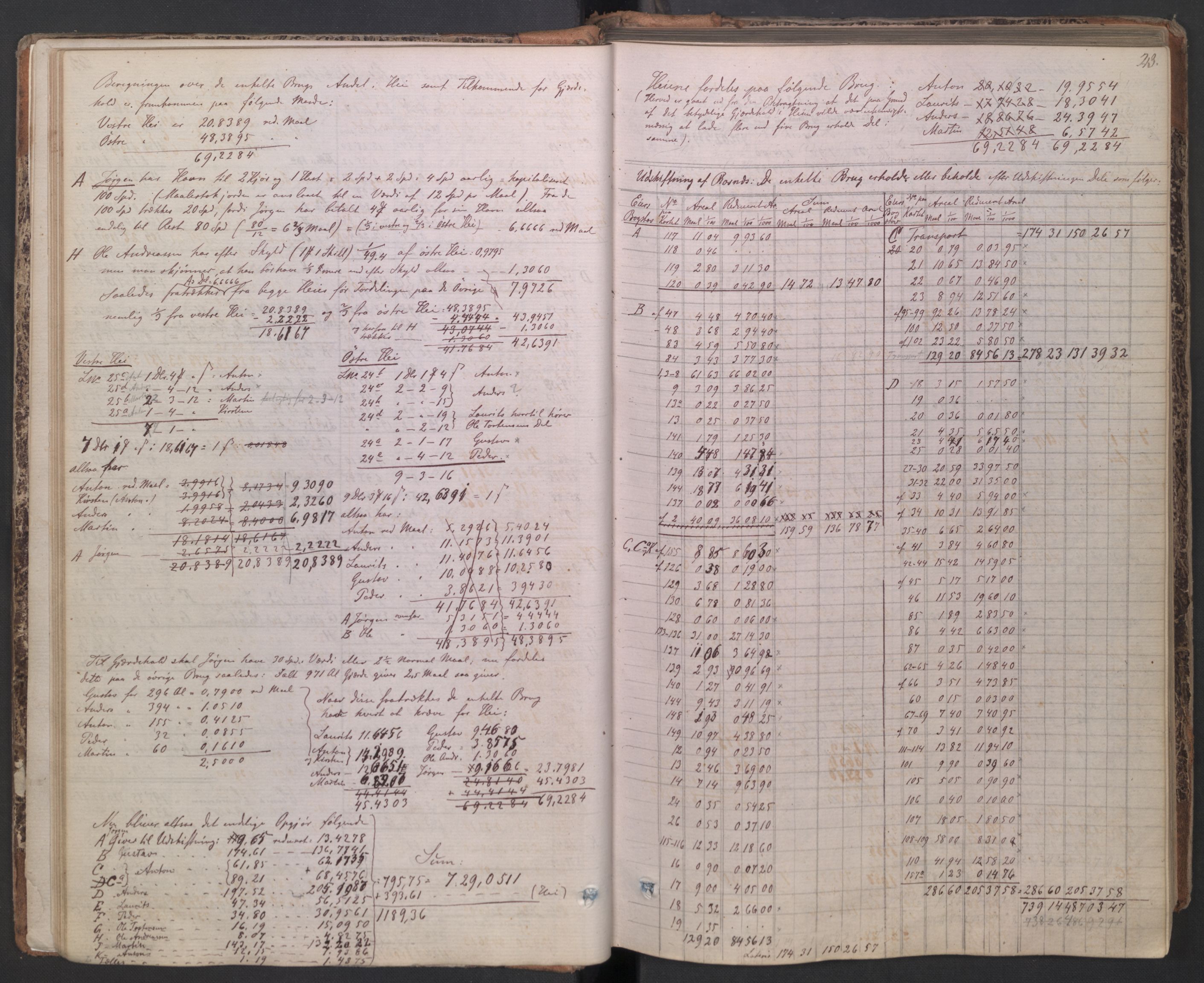 Østfold jordskifterett, AV/SAO-A-10240/F/Fa/L0001: Utskiftningsprotokoll, 1865-1901, p. 22b-23a
