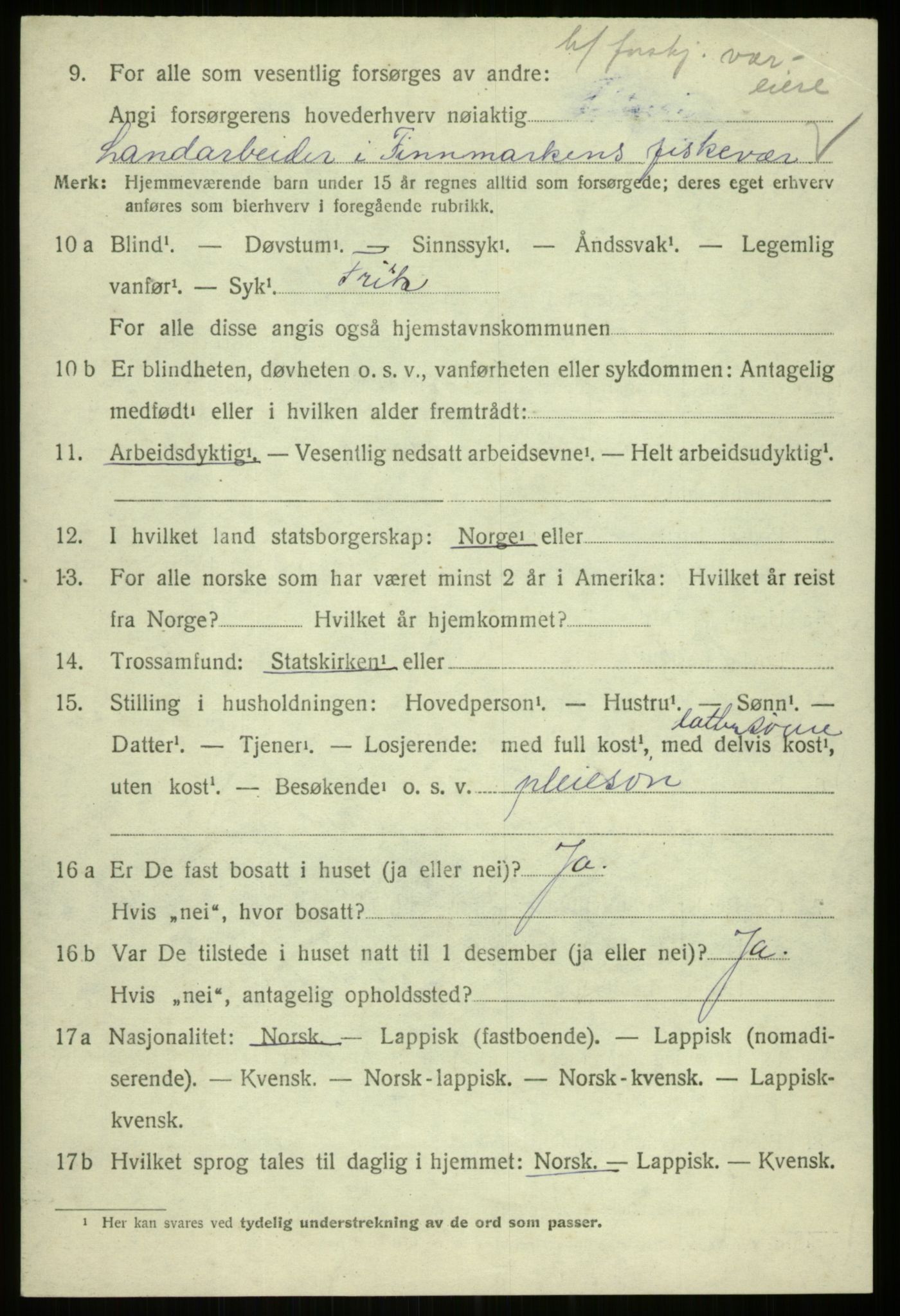 SATØ, 1920 census for Trondenes, 1920, p. 7990