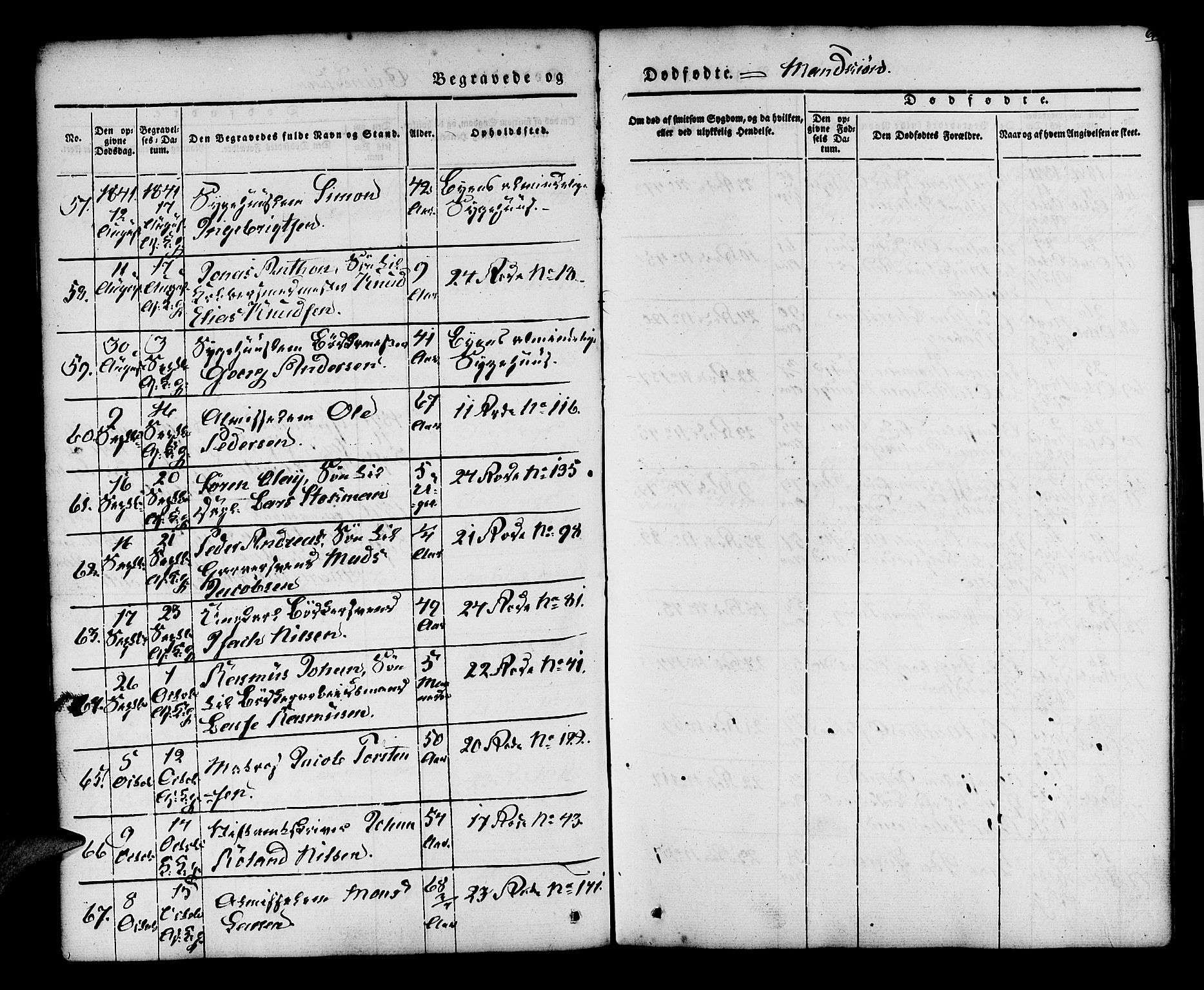 Korskirken sokneprestembete, AV/SAB-A-76101/H/Hab: Parish register (copy) no. E 1, 1837-1851, p. 67