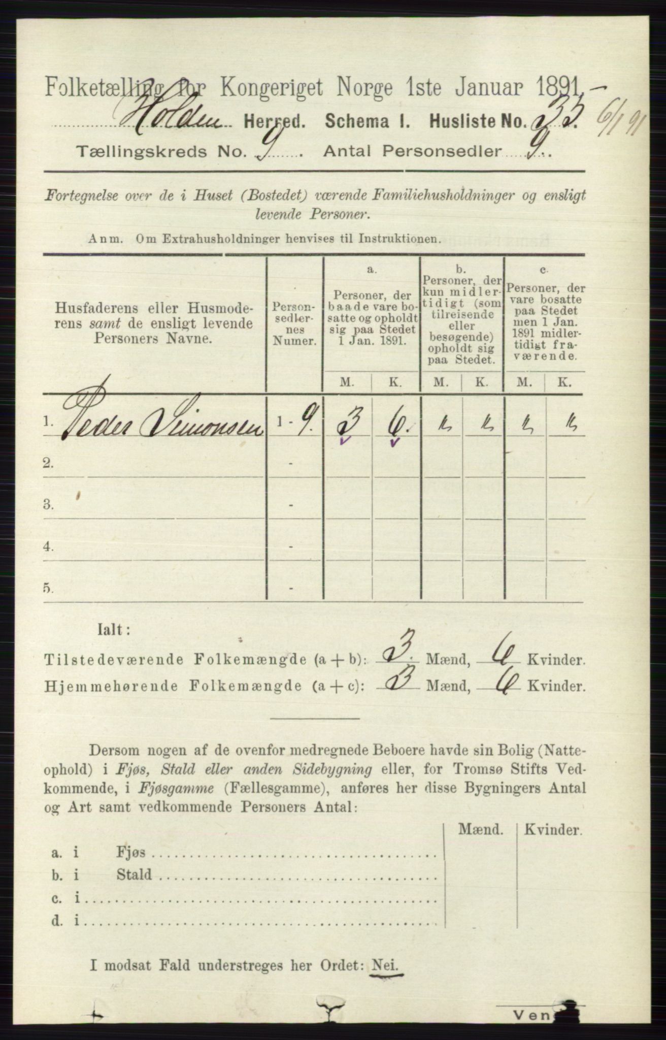 RA, 1891 census for 0819 Holla, 1891, p. 4082