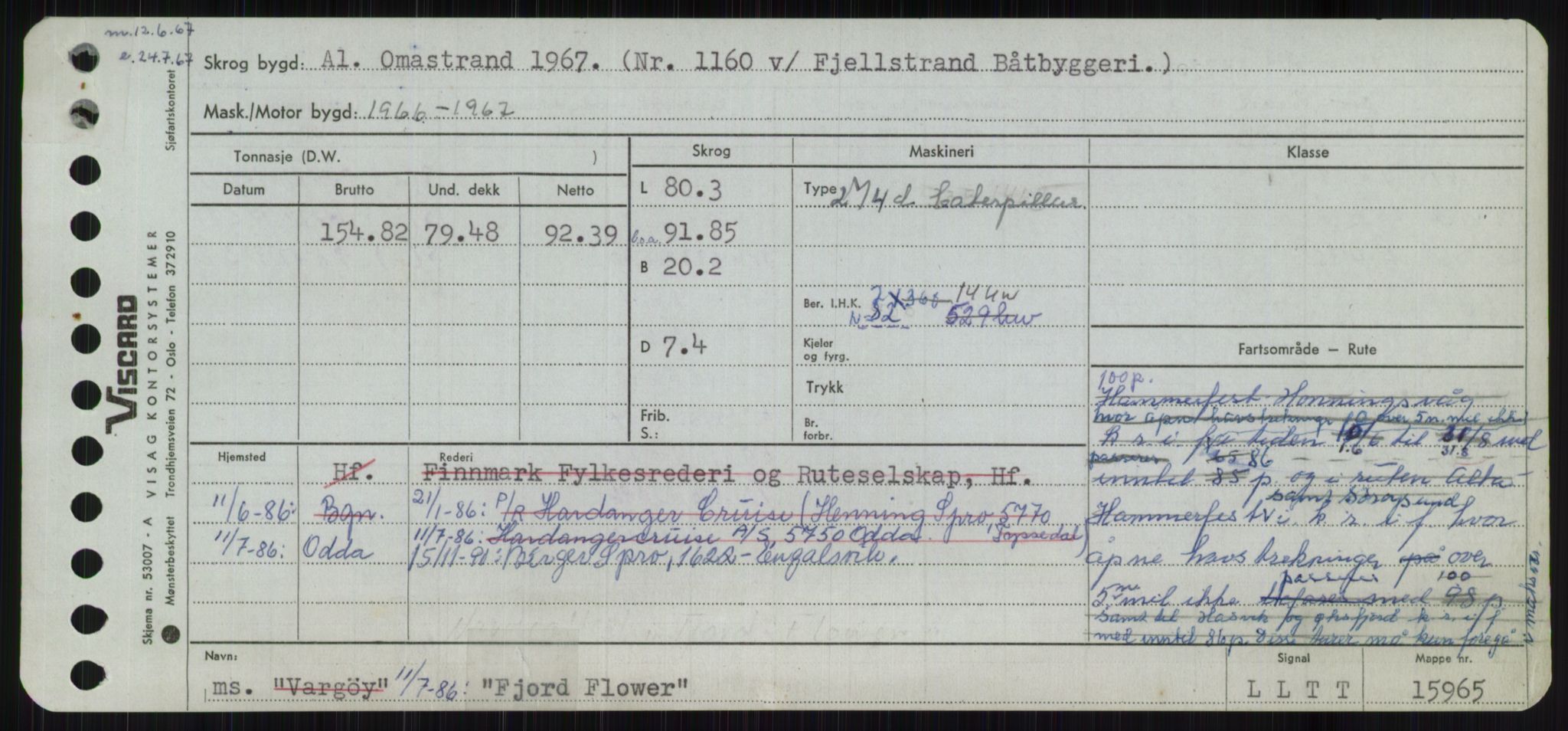 Sjøfartsdirektoratet med forløpere, Skipsmålingen, RA/S-1627/H/Ha/L0002/0001: Fartøy, Eik-Hill / Fartøy, Eik-F, p. 491