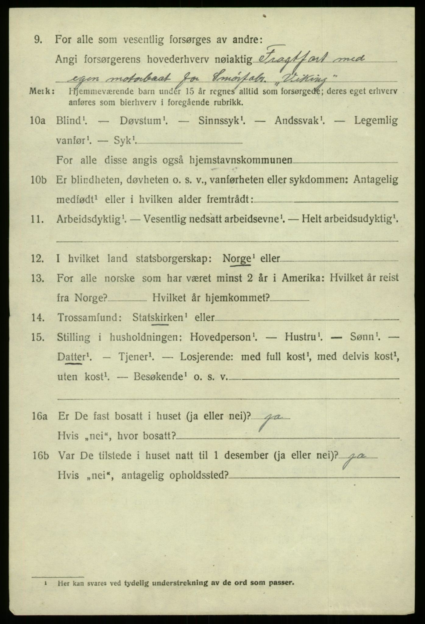 SAB, 1920 census for Fusa, 1920, p. 2452