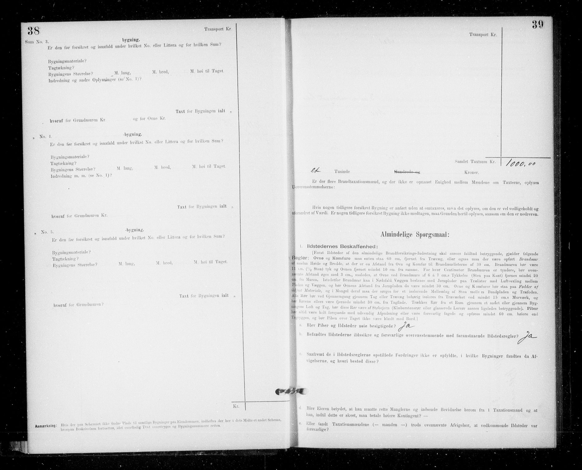 Lensmannen i Jondal, SAB/A-33101/0012/L0005: Branntakstprotokoll, skjematakst, 1894-1951, p. 38-39