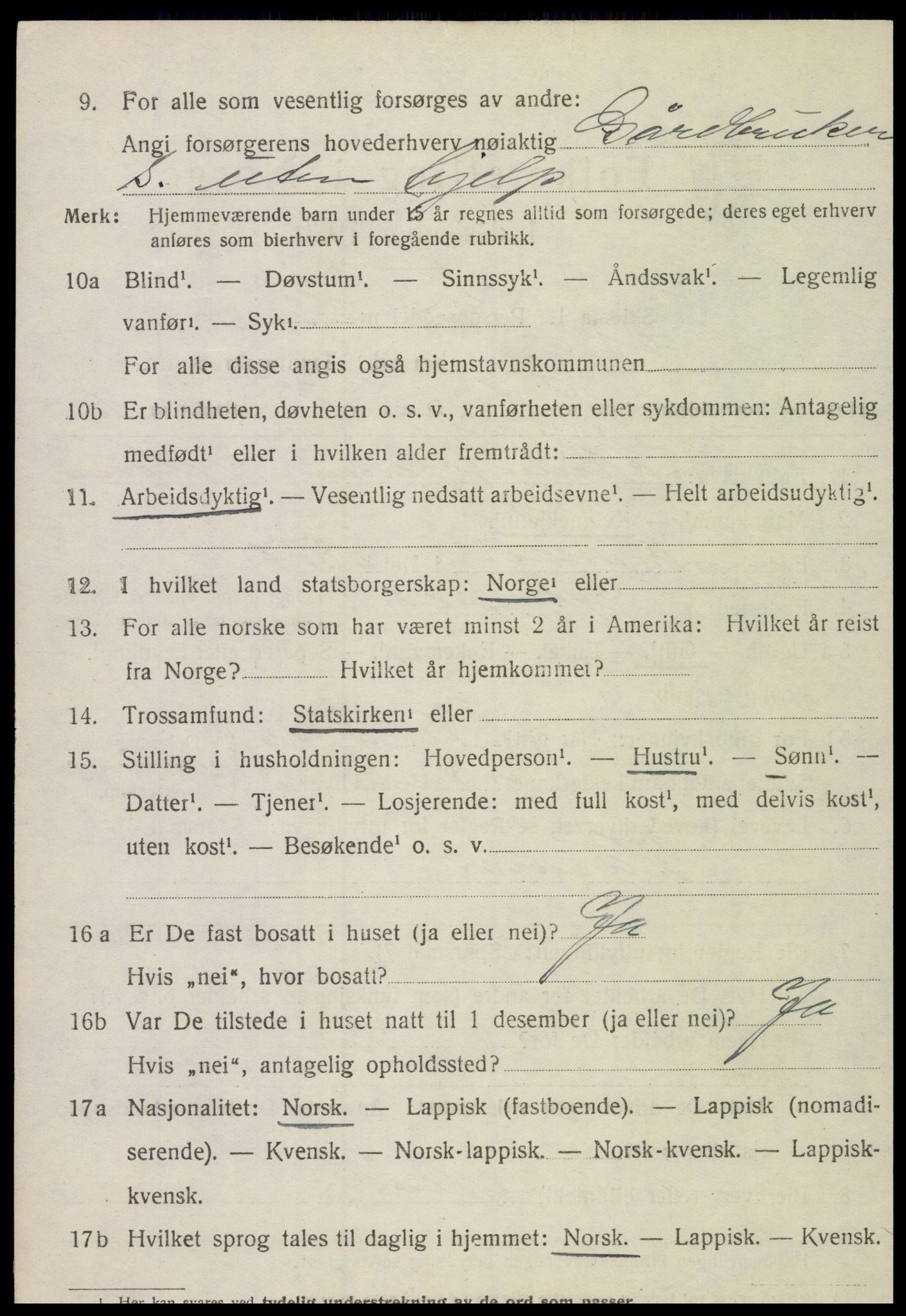 SAT, 1920 census for Rødøy, 1920, p. 2945