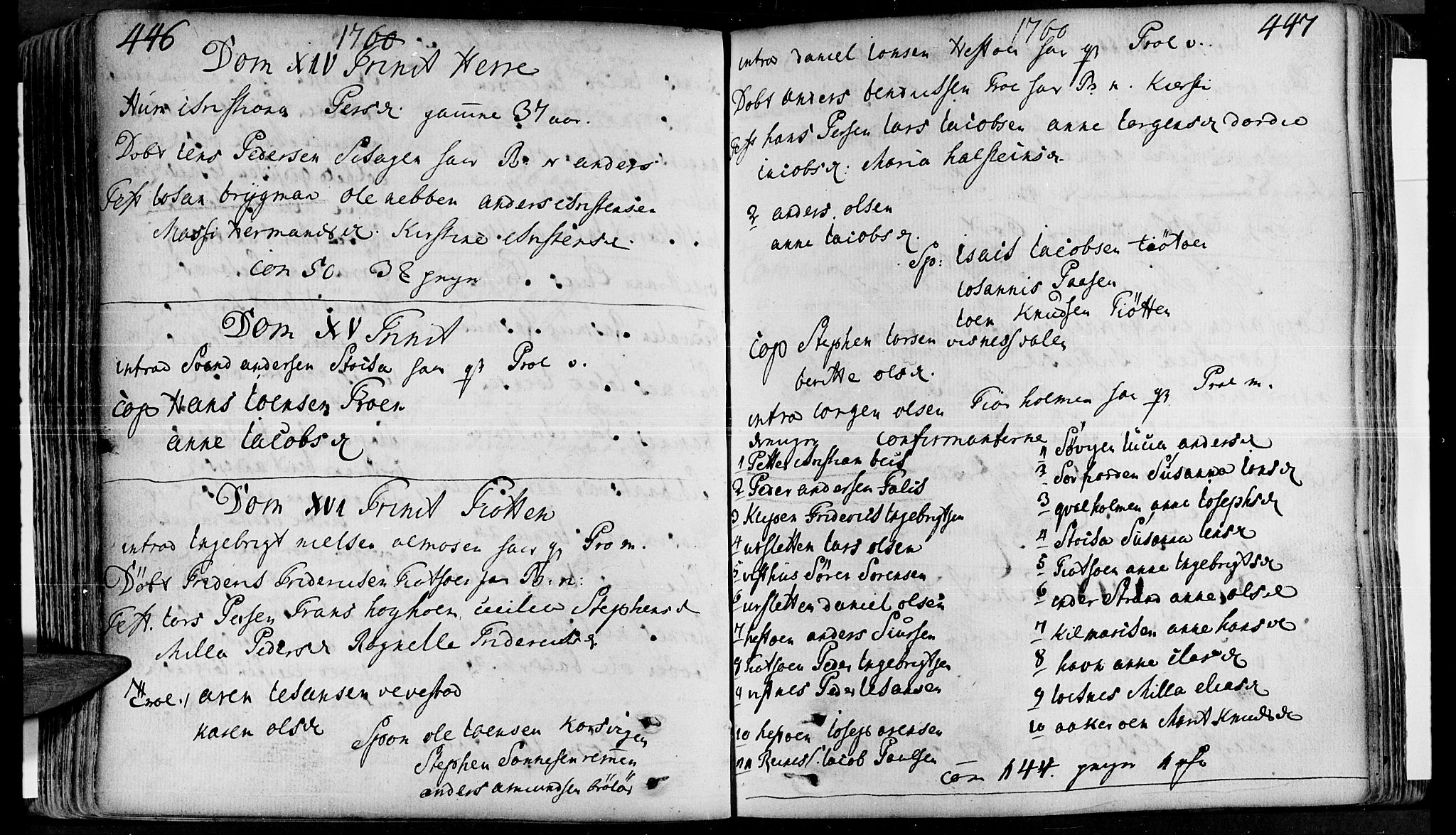 Ministerialprotokoller, klokkerbøker og fødselsregistre - Nordland, SAT/A-1459/830/L0434: Parish register (official) no. 830A03, 1737-1767, p. 446-447