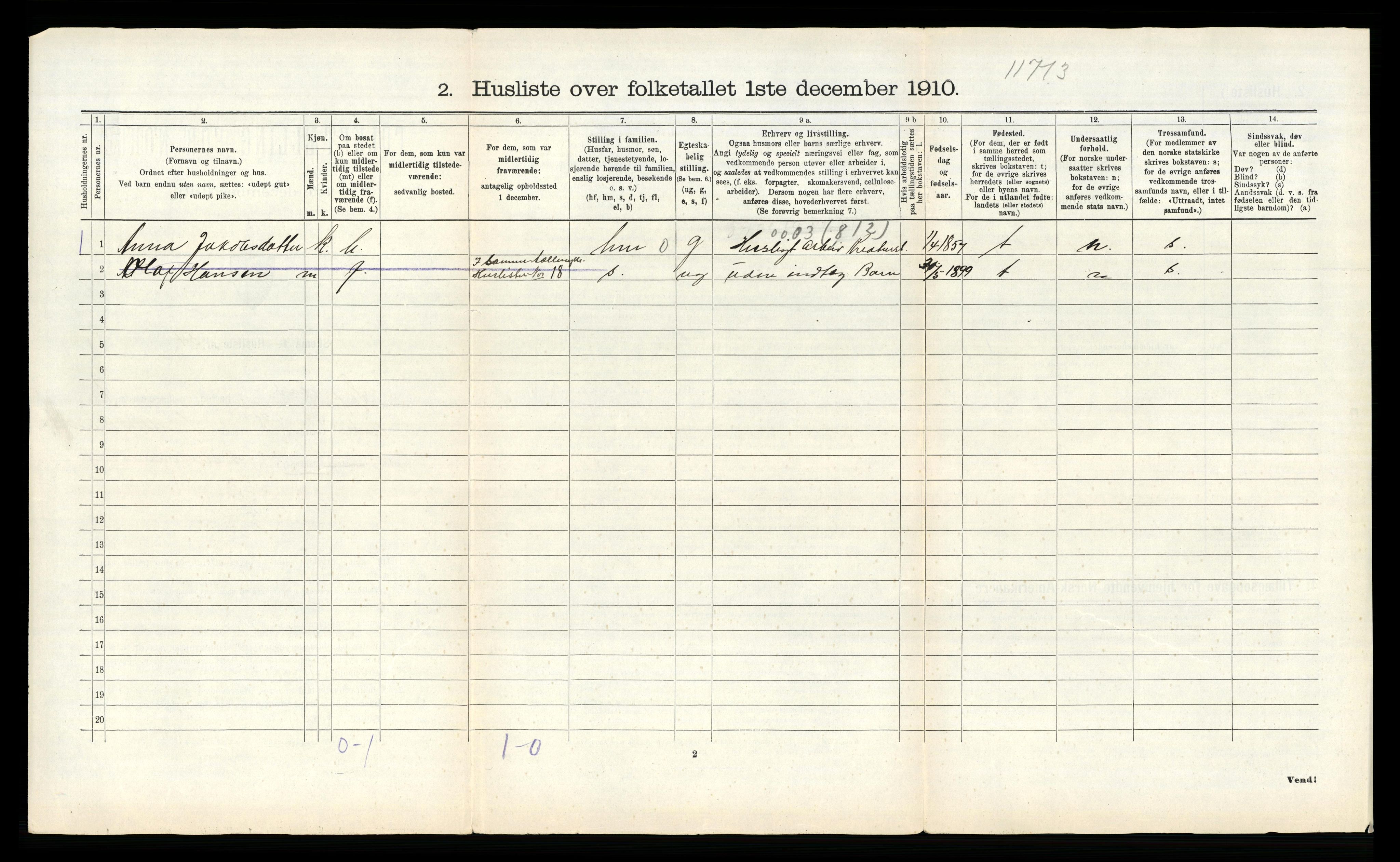 RA, 1910 census for Skjerstad, 1910, p. 1106