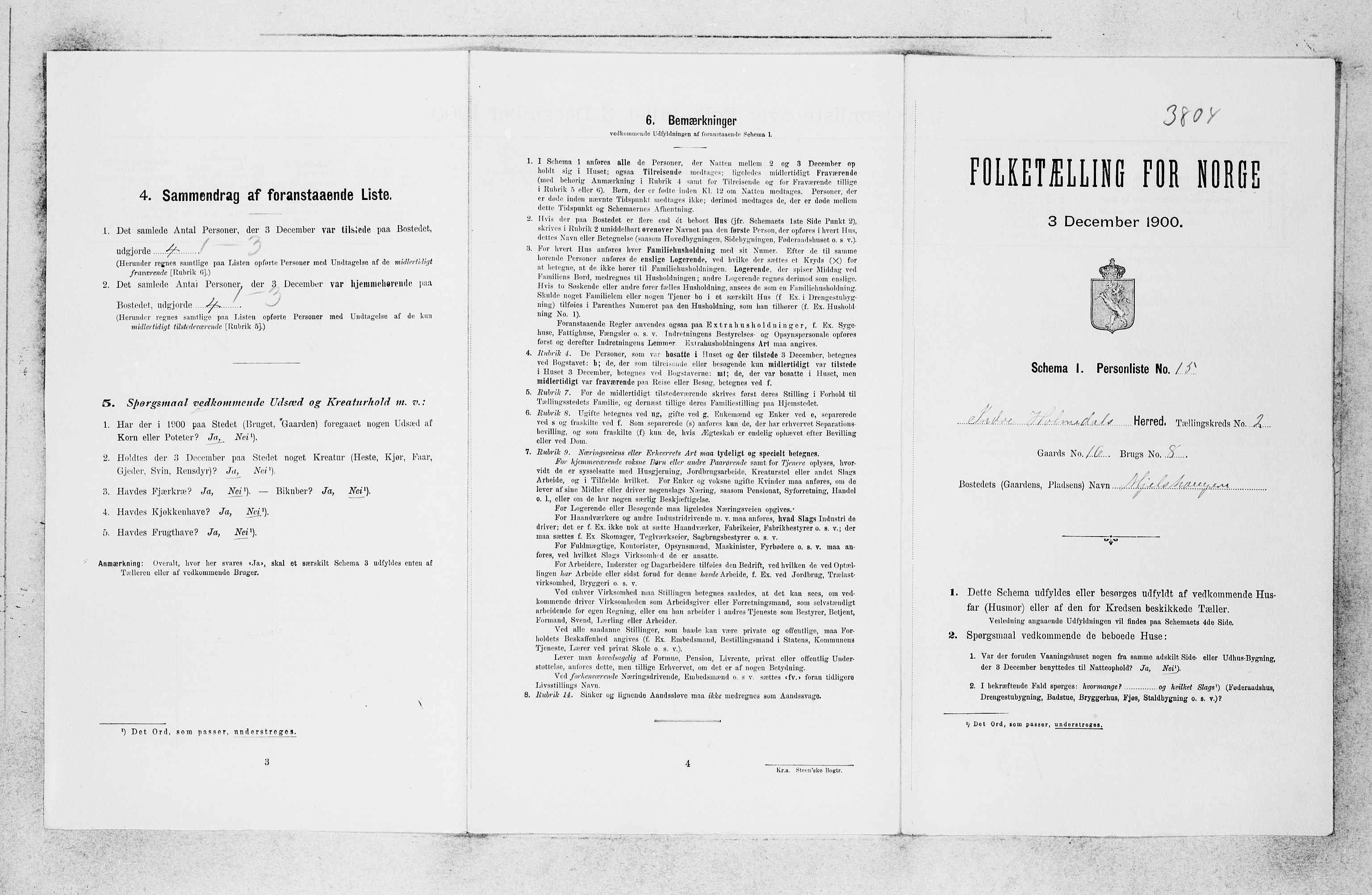 SAB, 1900 census for Indre Holmedal, 1900, p. 212