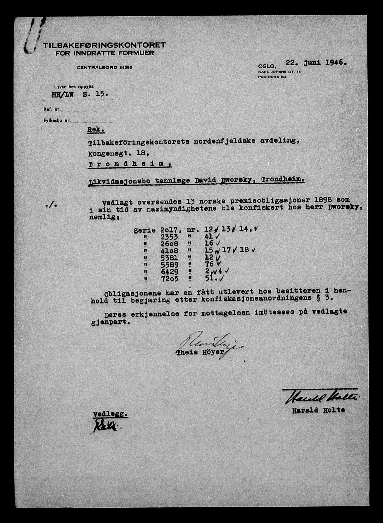 Justisdepartementet, Tilbakeføringskontoret for inndratte formuer, AV/RA-S-1564/H/Hc/Hca/L0894: --, 1945-1947, p. 316