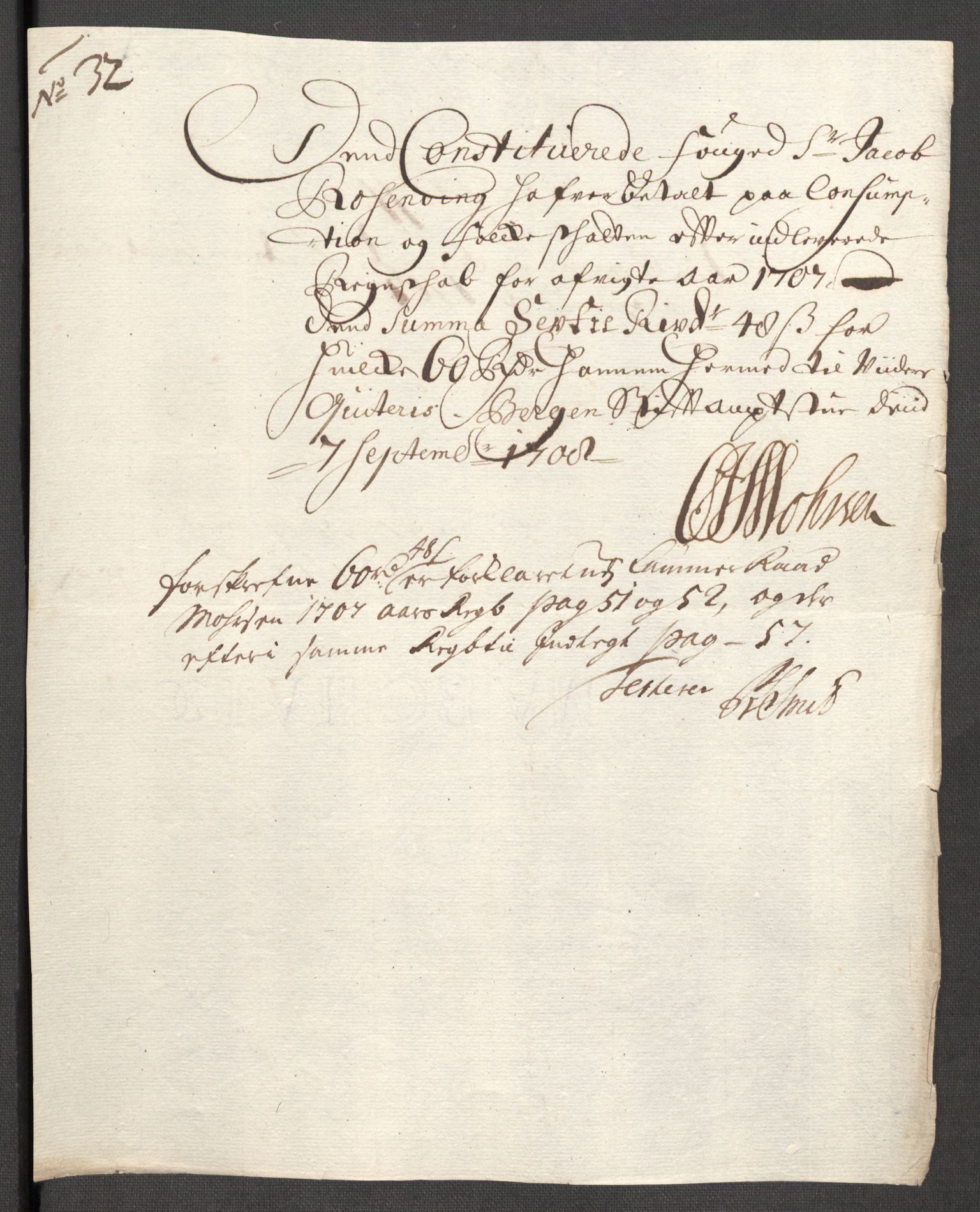 Rentekammeret inntil 1814, Reviderte regnskaper, Fogderegnskap, RA/EA-4092/R68/L4756: Fogderegnskap Senja og Troms, 1705-1707, p. 410