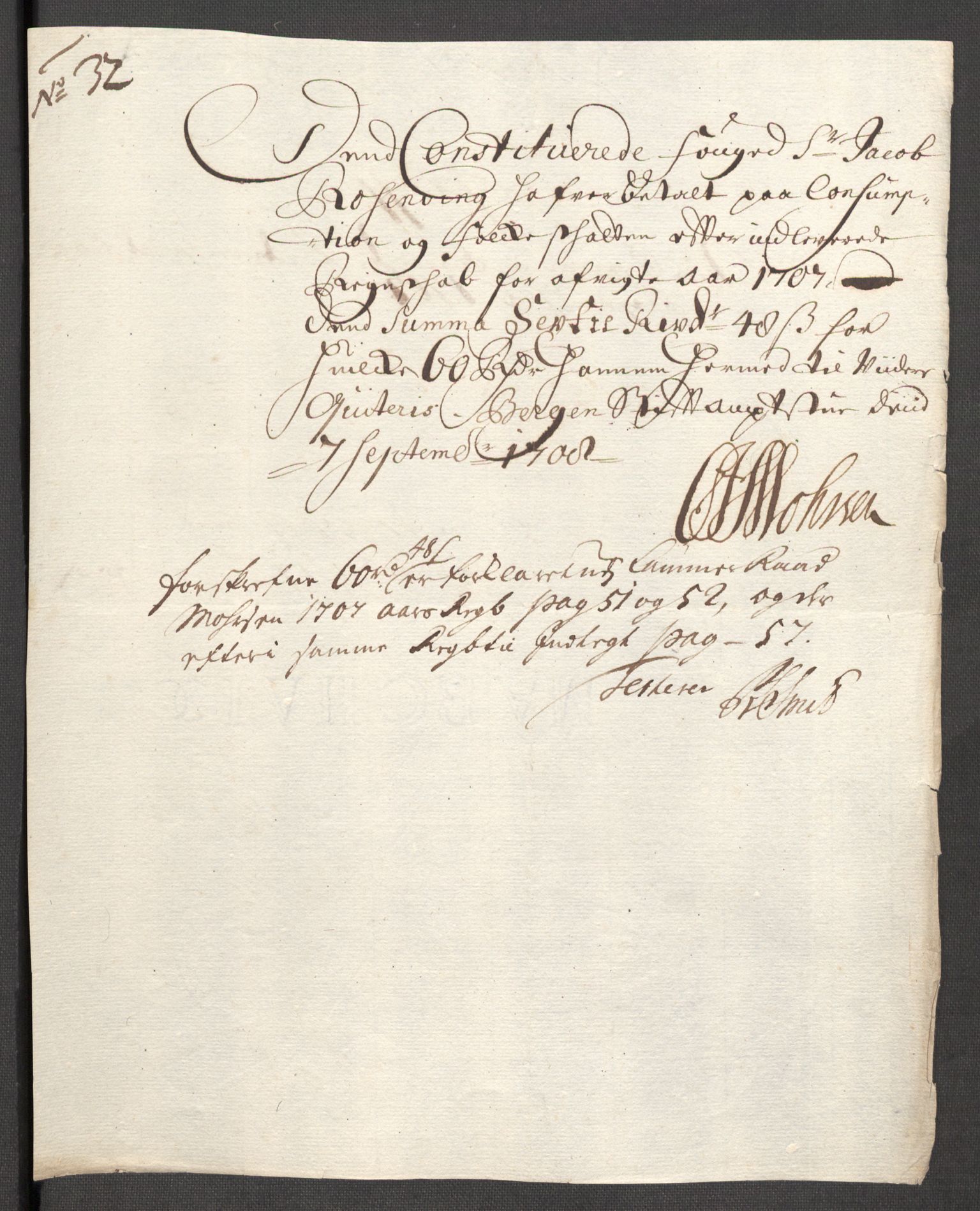 Rentekammeret inntil 1814, Reviderte regnskaper, Fogderegnskap, AV/RA-EA-4092/R68/L4756: Fogderegnskap Senja og Troms, 1705-1707, p. 410