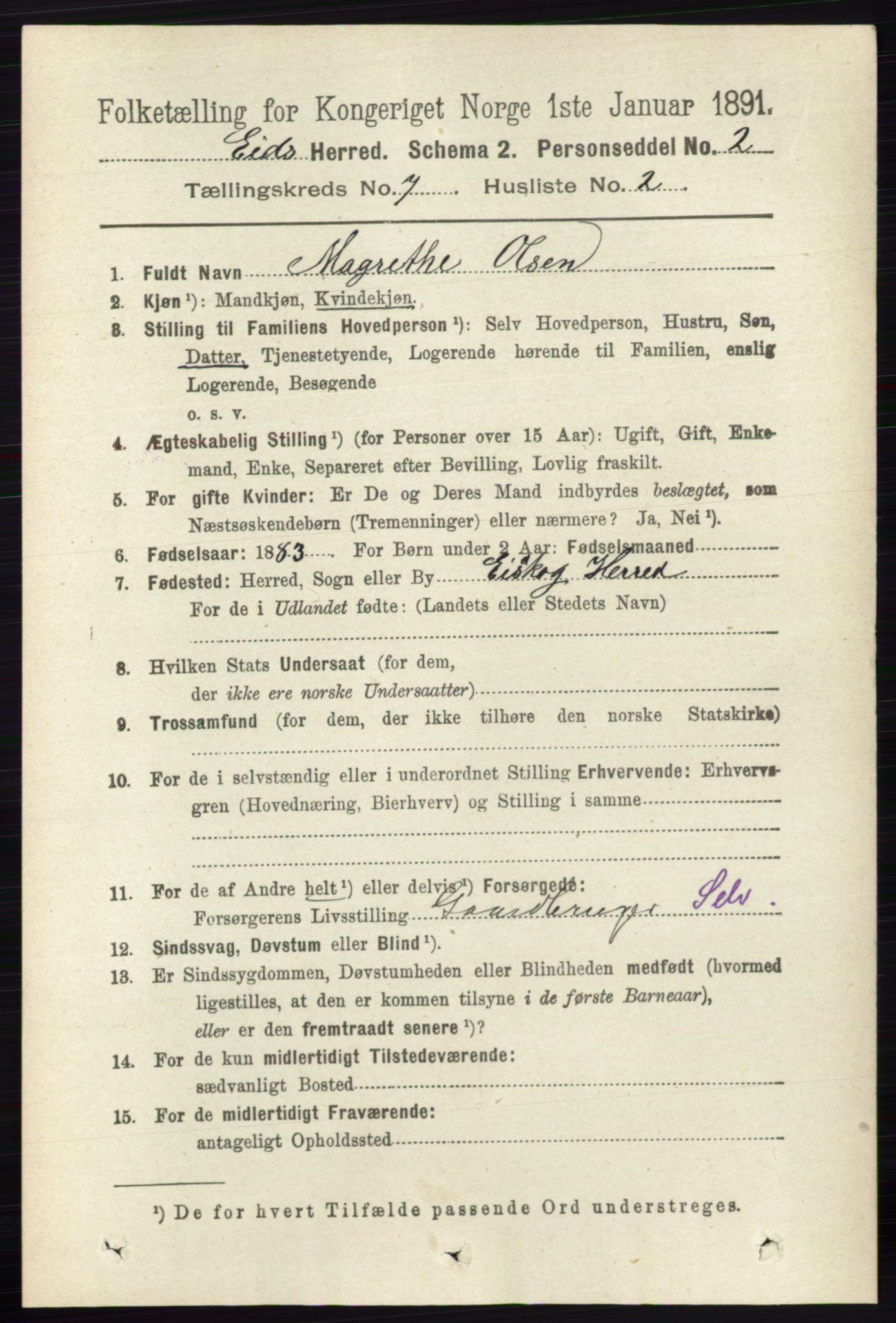 RA, 1891 census for 0420 Eidskog, 1891, p. 3687