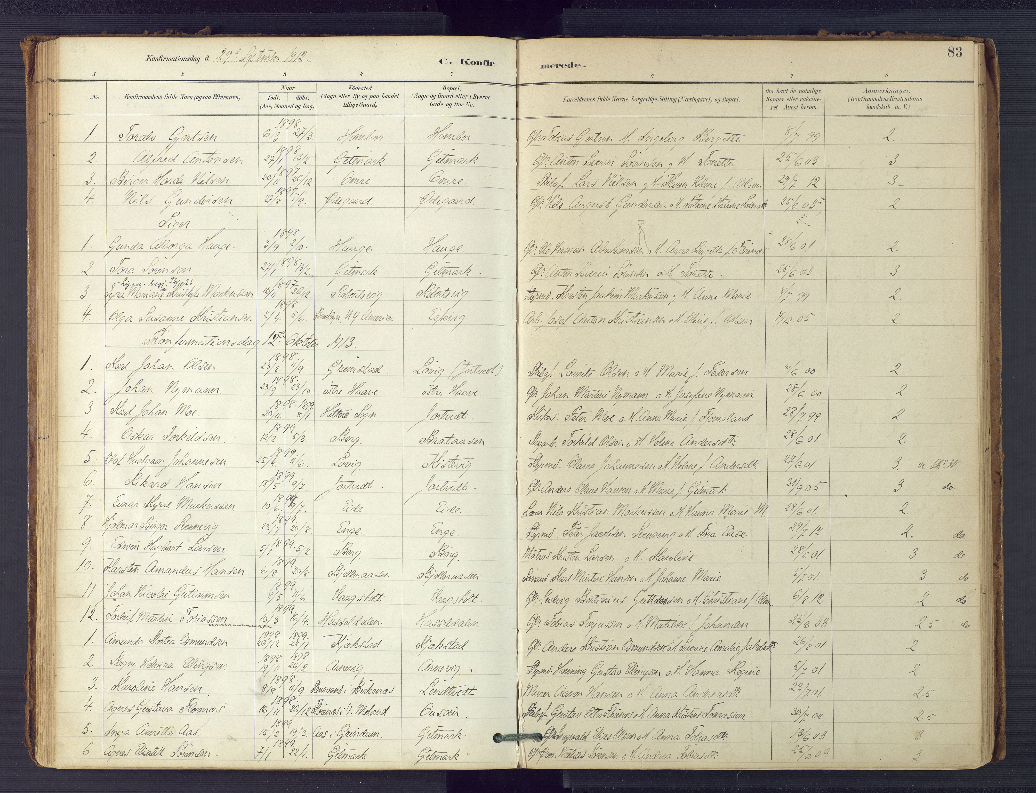 Hommedal sokneprestkontor, AV/SAK-1111-0023/F/Fa/Faa/L0003: Parish register (official) no. A 3, 1885-1916, p. 83