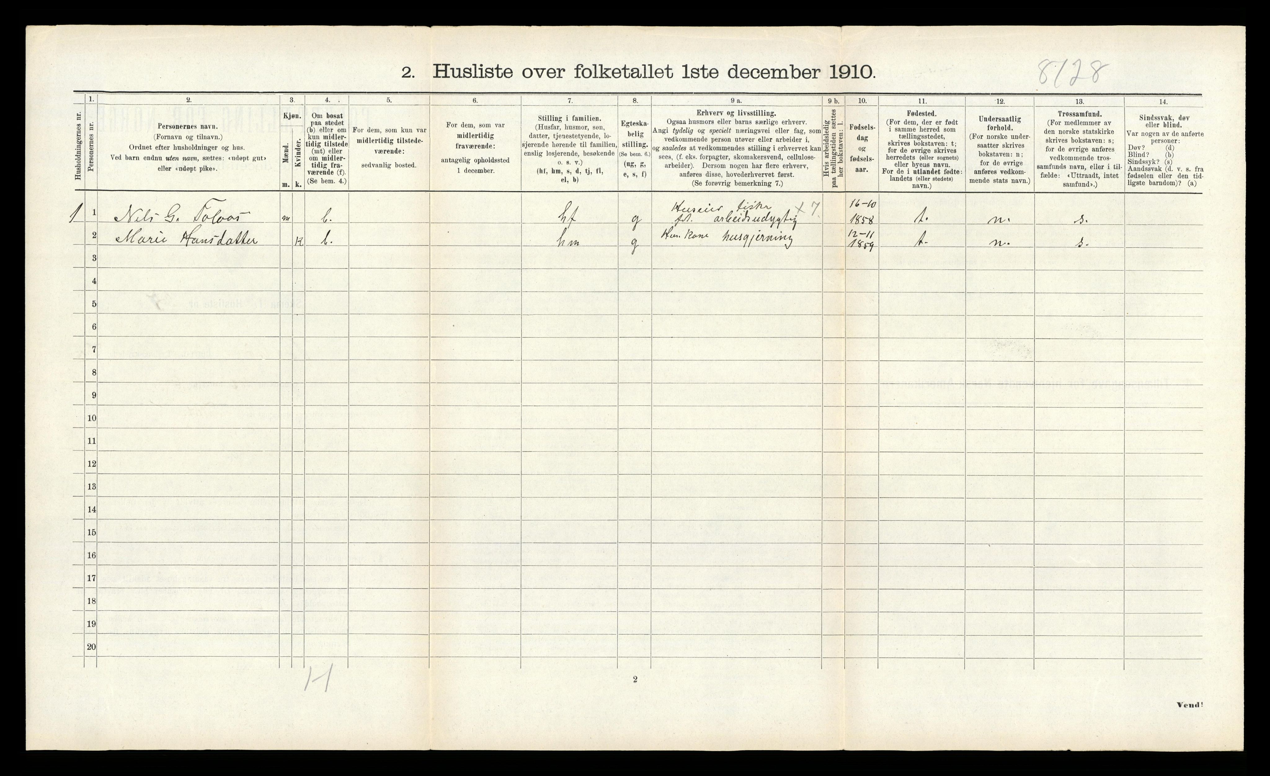 RA, 1910 census for Bolsøy, 1910, p. 1190