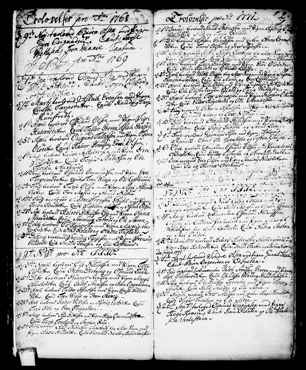 Vinje kirkebøker, SAKO/A-312/F/Fa/L0002: Parish register (official) no. I 2, 1767-1814, p. 2