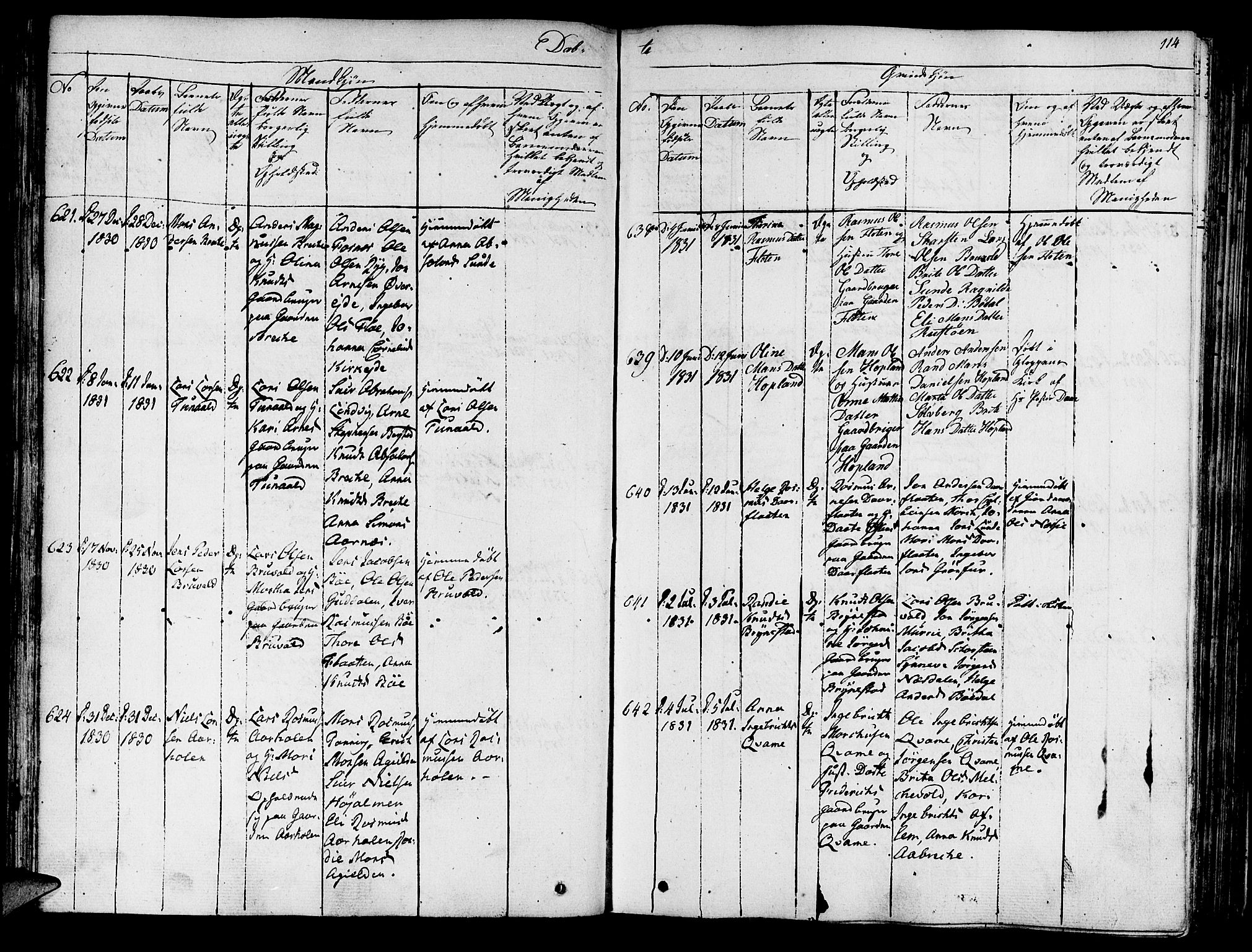 Innvik sokneprestembete, AV/SAB-A-80501: Parish register (official) no. A 3, 1820-1832, p. 114