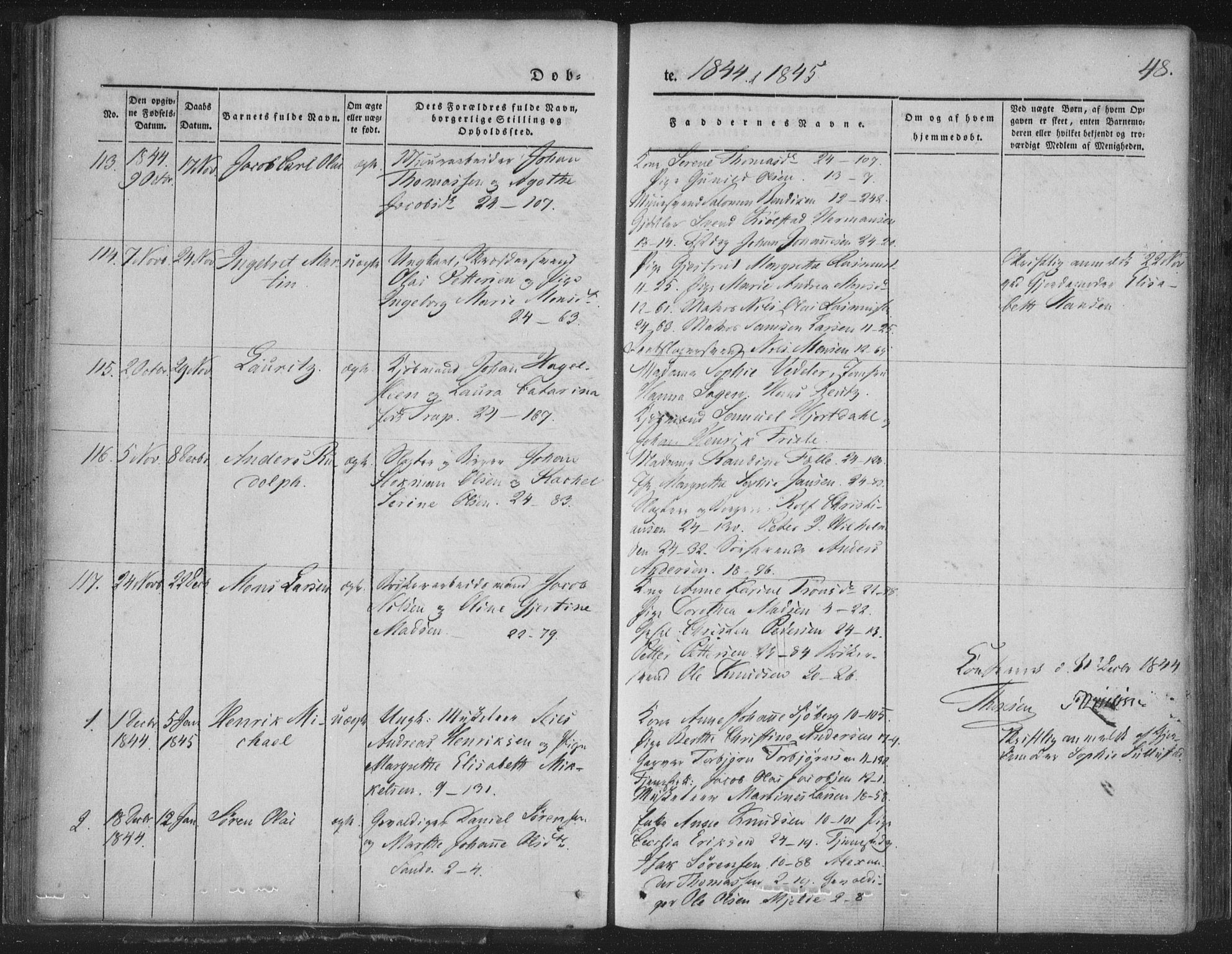 Korskirken sokneprestembete, SAB/A-76101/H/Haa/L0016: Parish register (official) no. B 2, 1841-1851, p. 48