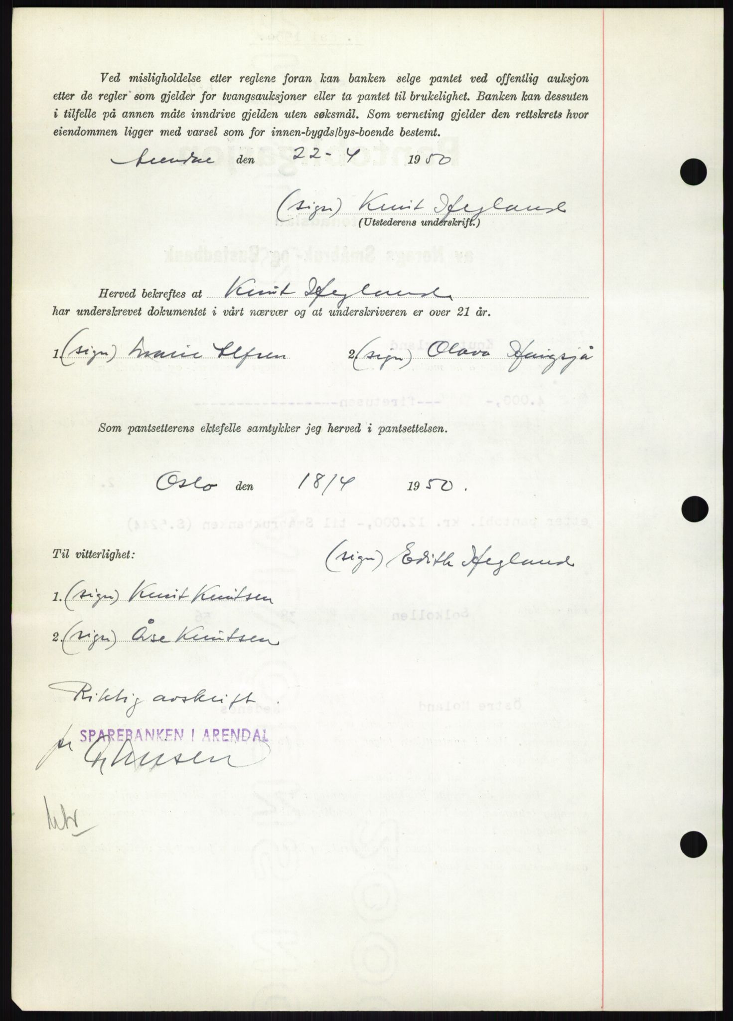 Nedenes sorenskriveri, AV/SAK-1221-0006/G/Gb/Gbb/L0007: Mortgage book no. B7, 1949-1950, Diary no: : 667/1950