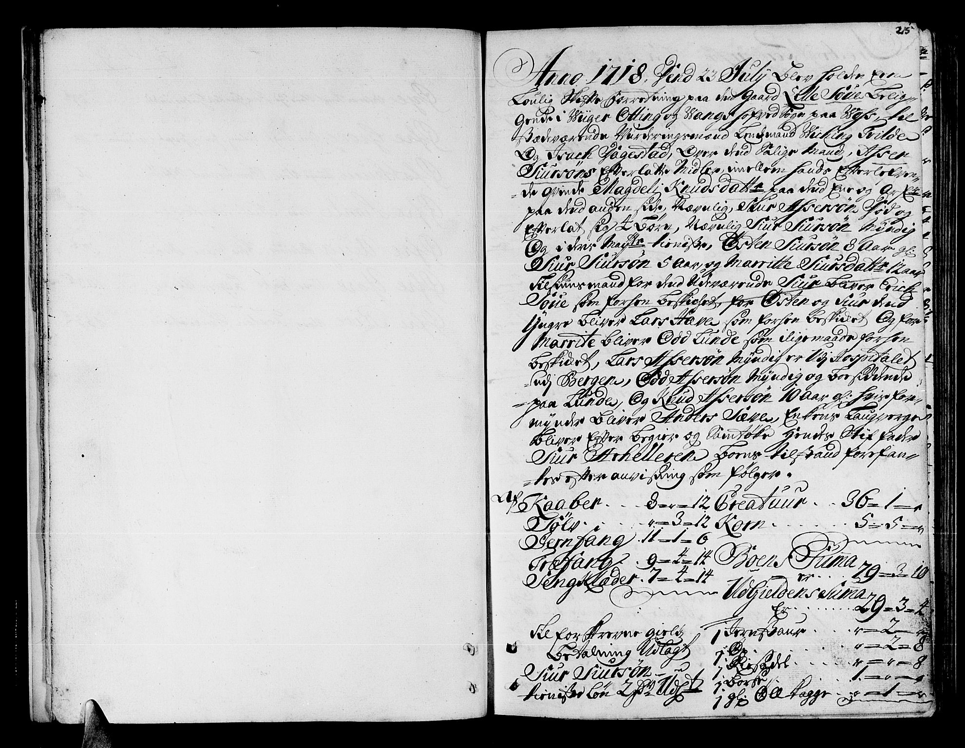 Hardanger og Voss sorenskriveri, SAB/A-2501/4/4A/4Ac/L0003: Skifterettsprotokoll for sorenskriveriet, 1718-1721, p. 24b-25a