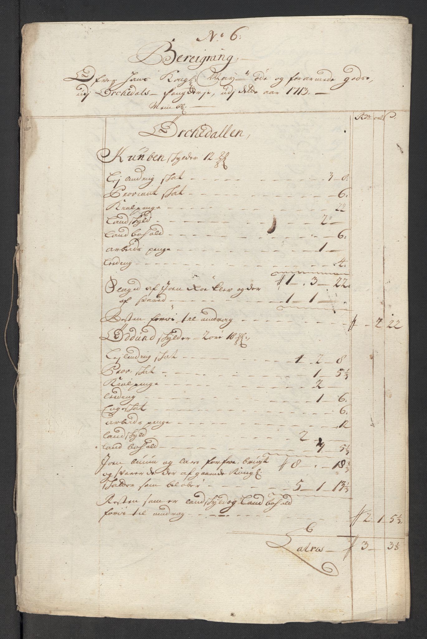 Rentekammeret inntil 1814, Reviderte regnskaper, Fogderegnskap, AV/RA-EA-4092/R60/L3964: Fogderegnskap Orkdal og Gauldal, 1713, p. 501