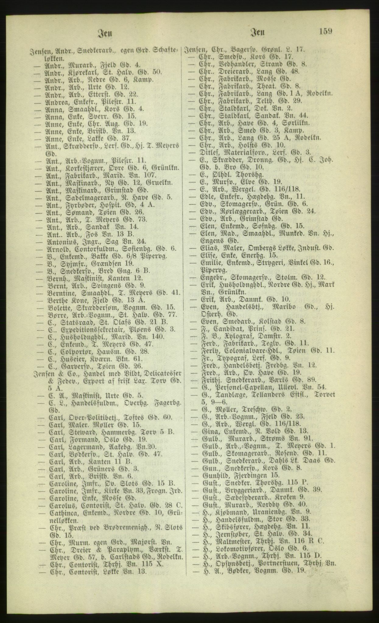 Kristiania/Oslo adressebok, PUBL/-, 1880, p. 159