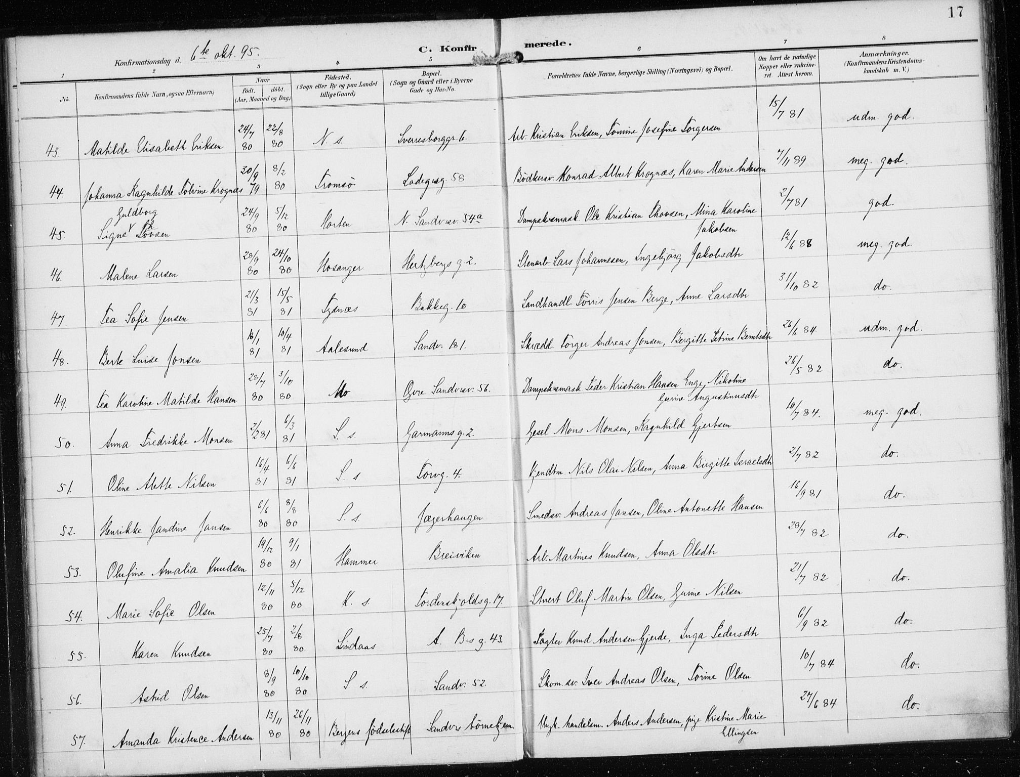 Sandviken Sokneprestembete, AV/SAB-A-77601/H/Ha/L0010: Parish register (official) no. C 1, 1895-1905, p. 17