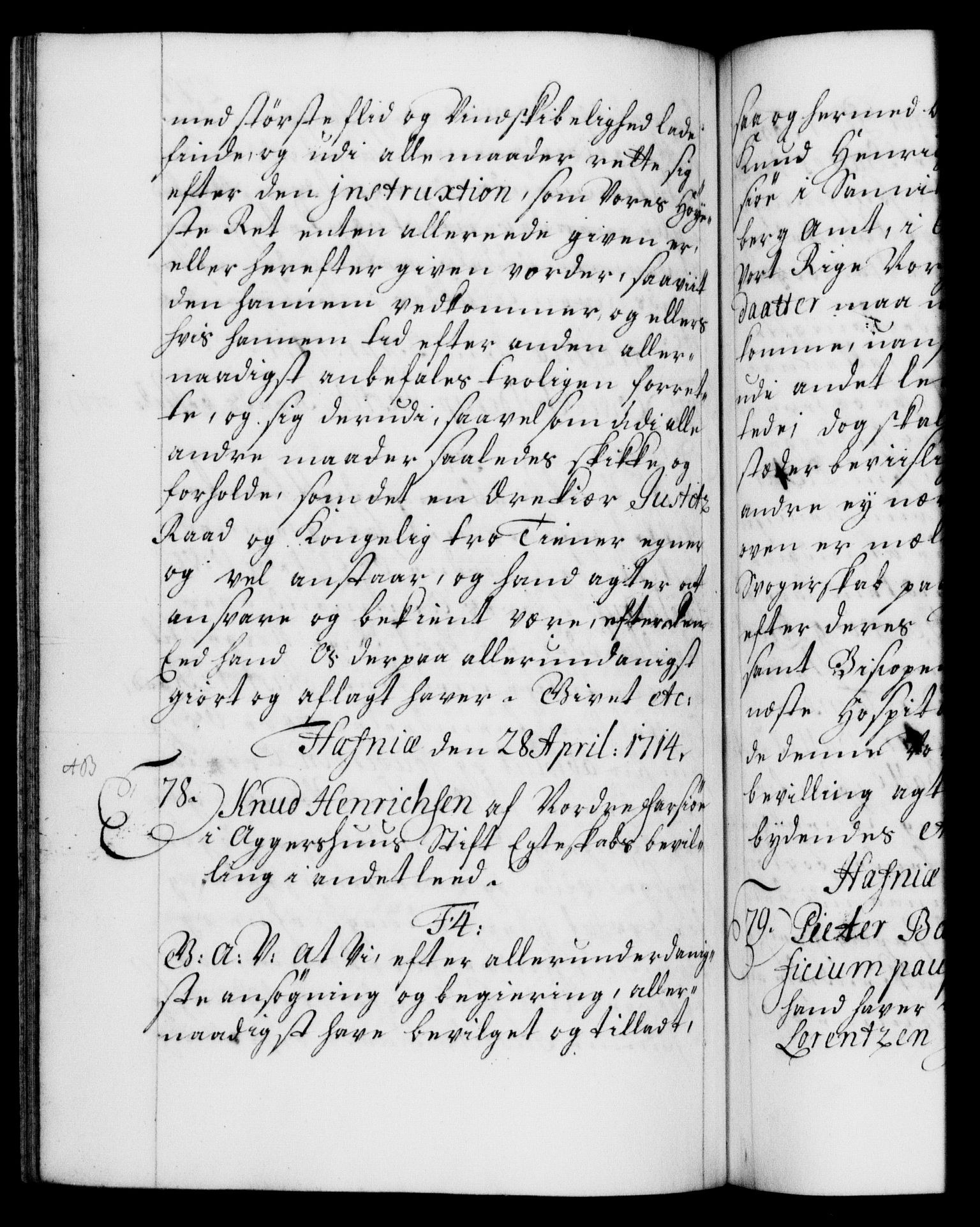 Danske Kanselli 1572-1799, AV/RA-EA-3023/F/Fc/Fca/Fcaa/L0021: Norske registre, 1712-1715, p. 277b