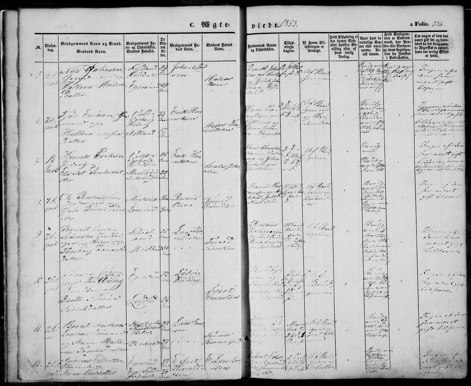 Eigersund sokneprestkontor, AV/SAST-A-101807/S08/L0013: Parish register (official) no. A 12.2, 1850-1865, p. 356